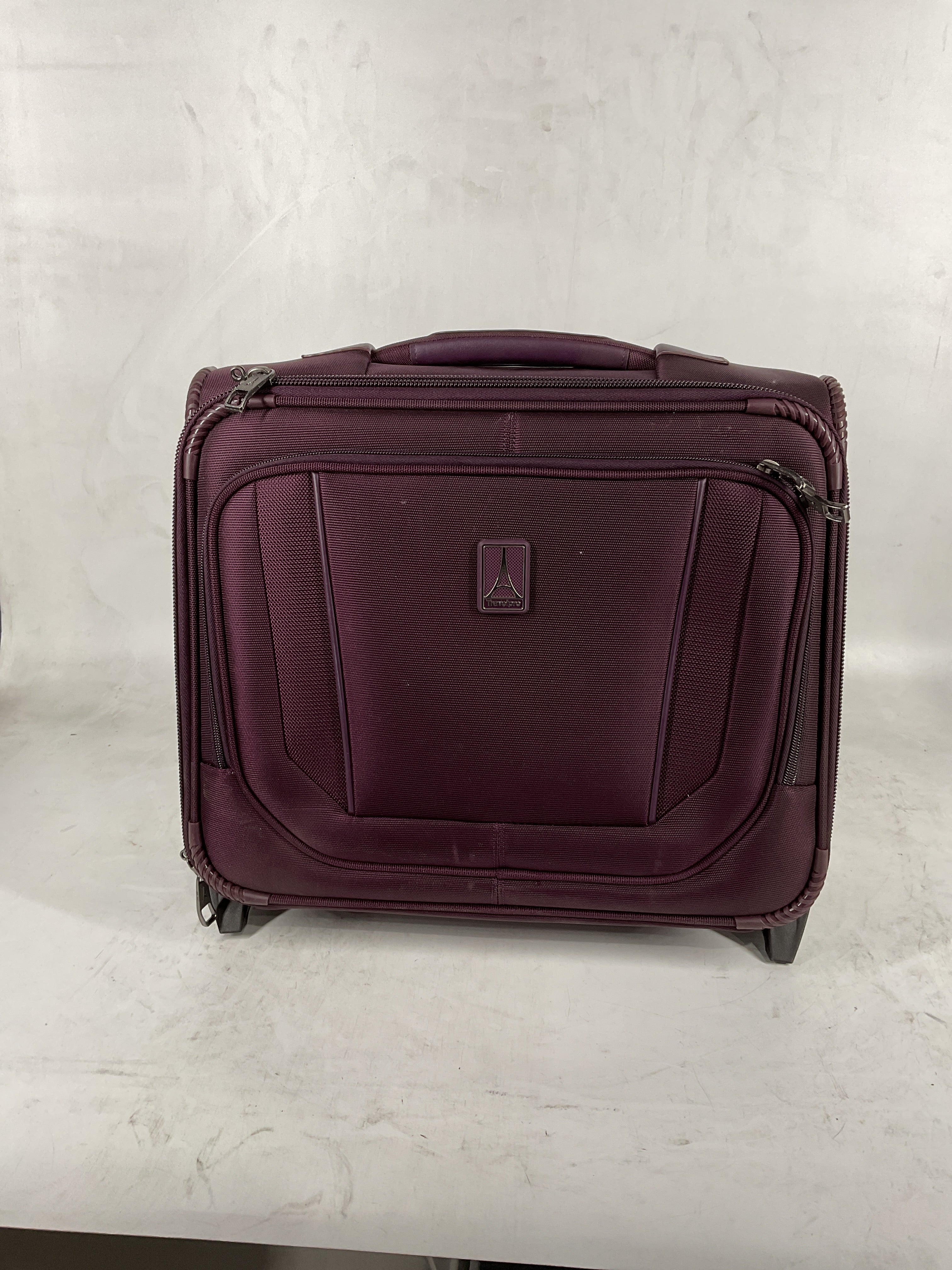 Travelpro Crew Versapack Carry-on 2 Wheel Upright Rolling Tote, 14-Inch Laptop or Tablet Pocket, Men and Women, Jet Black, 16.5-Inch Perfect Plum One Size U2