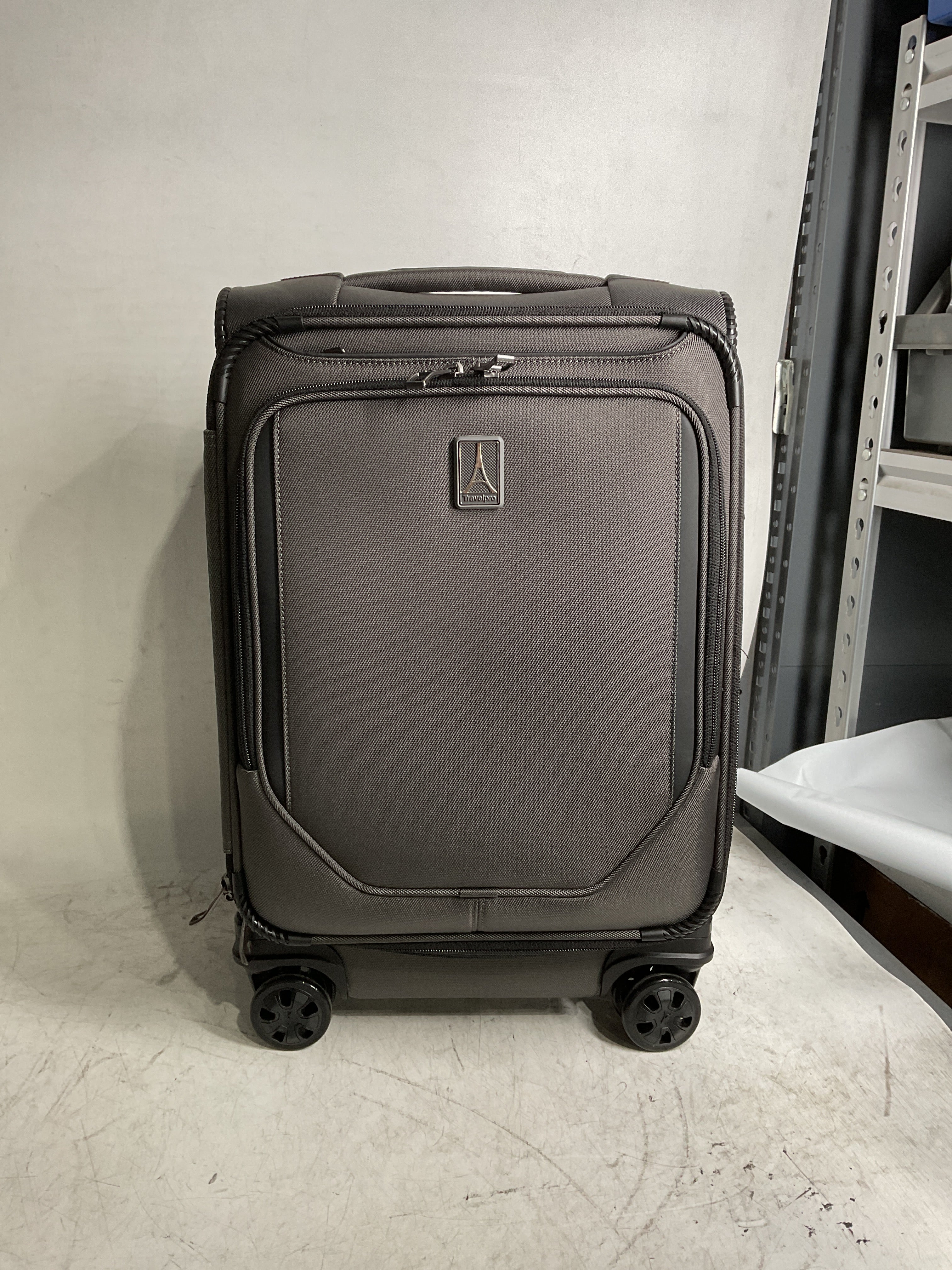 Travelpro Crew Classic Lightweight Softside Expandable Luggage, 2 Wheel Upright Rollaboard Suitcase, Men and Women ( Titanium Grey , Compact Carry On 20-Inch ) Titanium Grey Compact Carry On 20 Inch U1