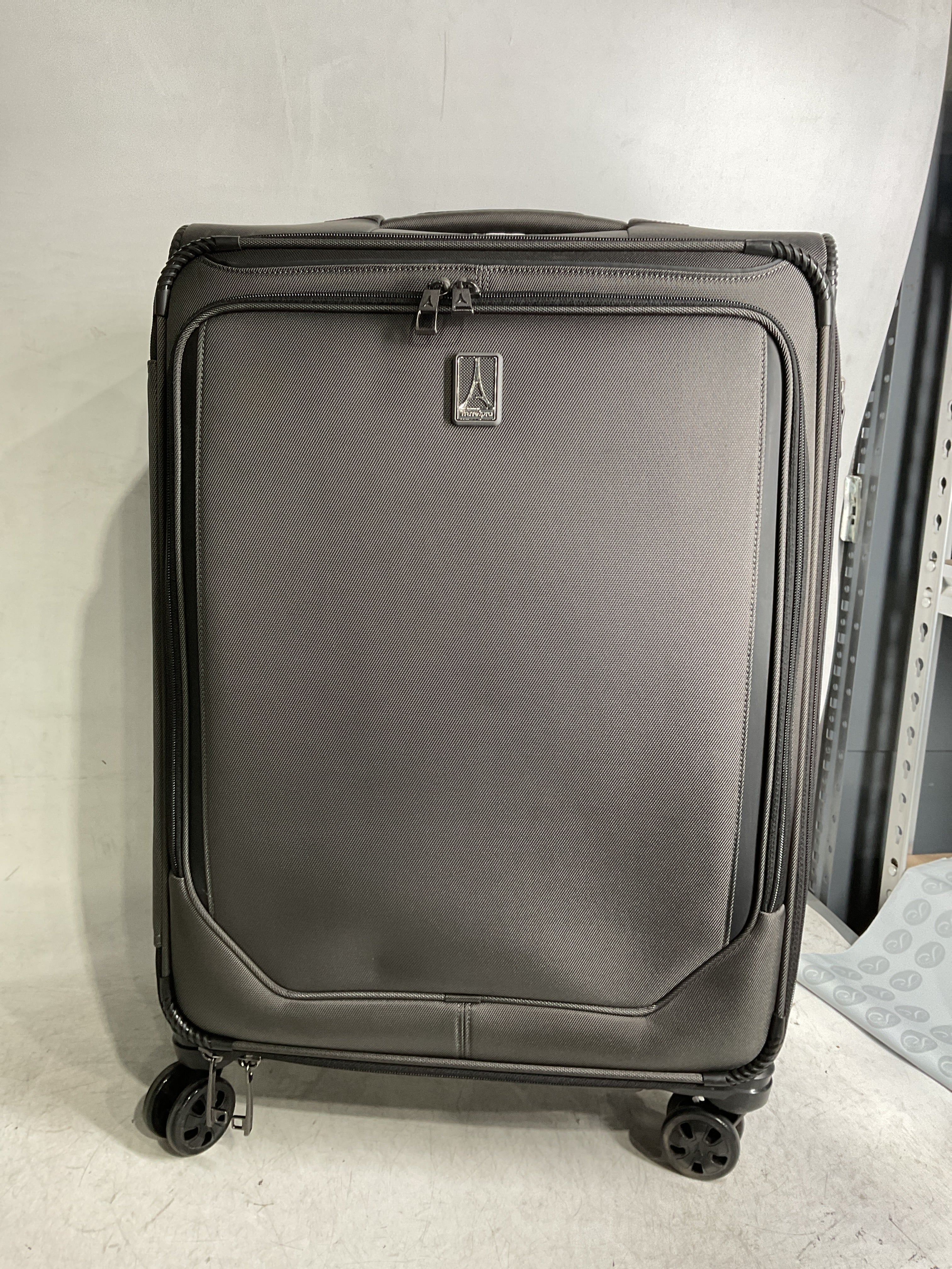 Travelpro Crew Classic Lightweight Softside Expandable Luggage, 2 Wheel Upright Rollaboard Suitcase, Men and Women ( Titanium Grey , Checked Medium ) Titanium Grey Checked Medium U2