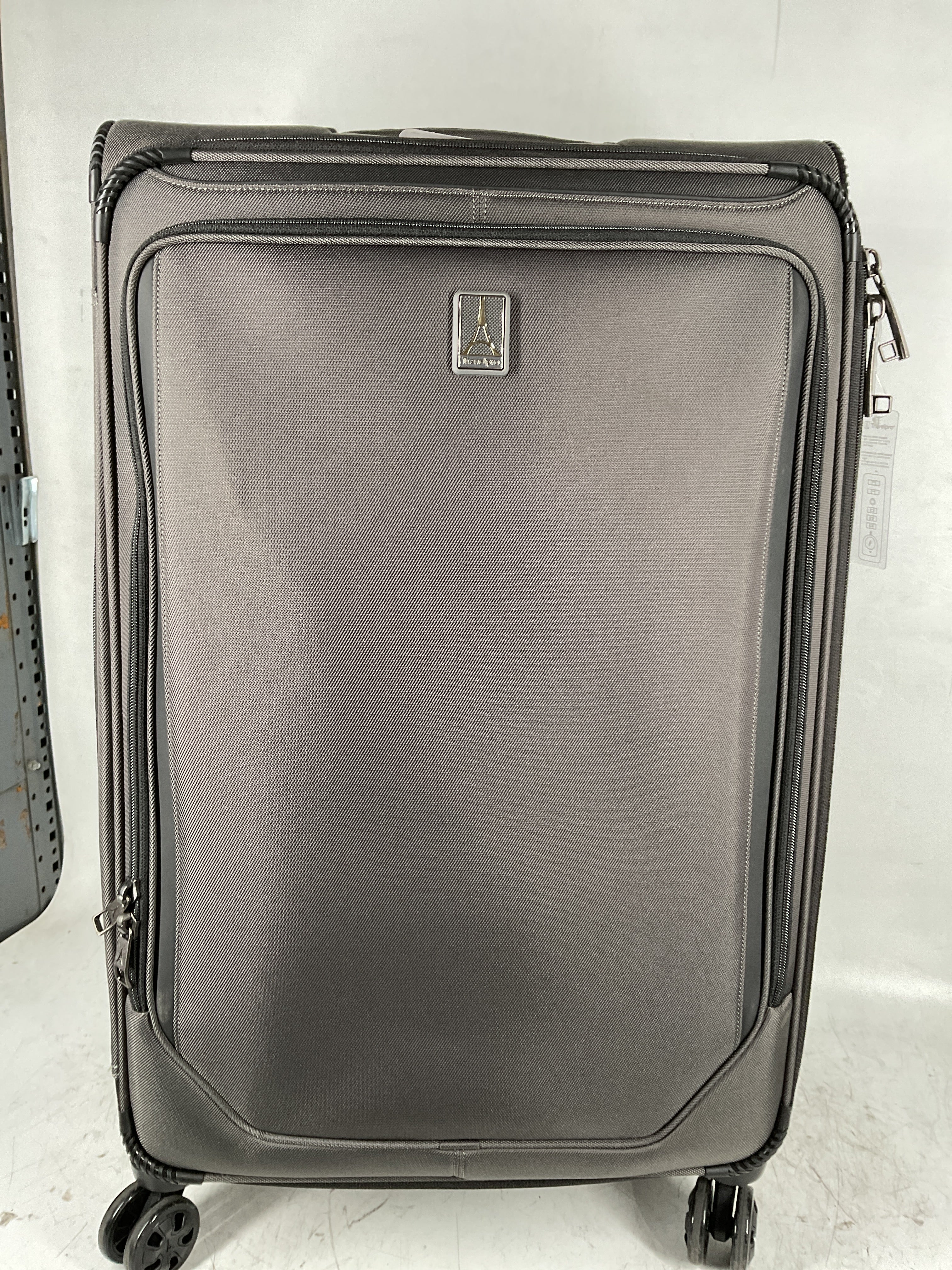 Travelpro Crew Classic Lightweight Softside Expandable Luggage, 8 Wheel Spinner Suitcase, Men and Women ( Titanium Grey , Checked Large 29-Inch ) Titanium Grey Checked Large 29 Inch U1