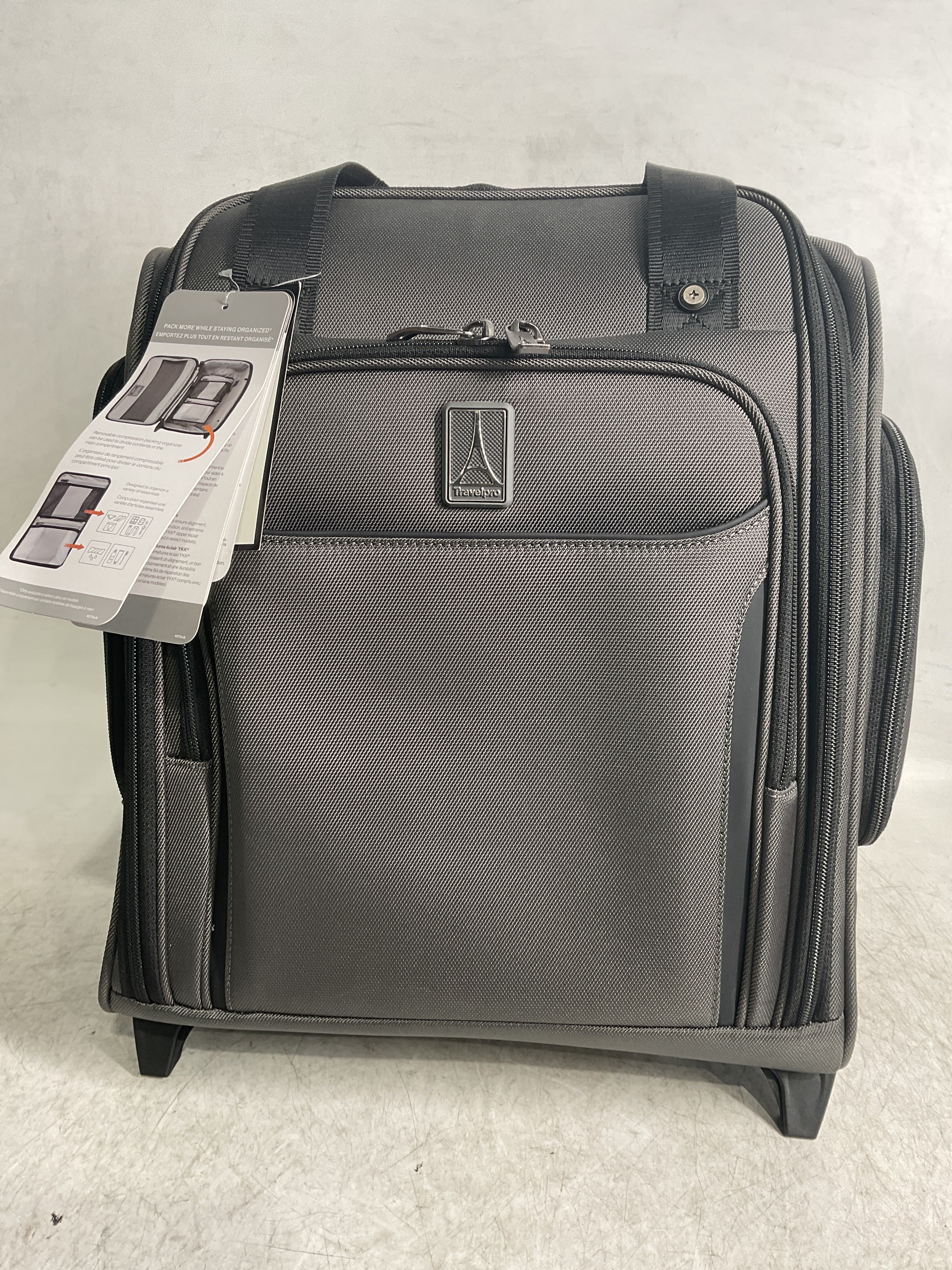 Travelpro Crew Classic Lightweight Softside Luggage, Rolling Underseat Carry on Bag, 14" Laptop or Tablet Sleeve, Men and Women, 17-Inch ( Titanium Grey , 17-Inch ) Titanium Grey 17 Inch U3