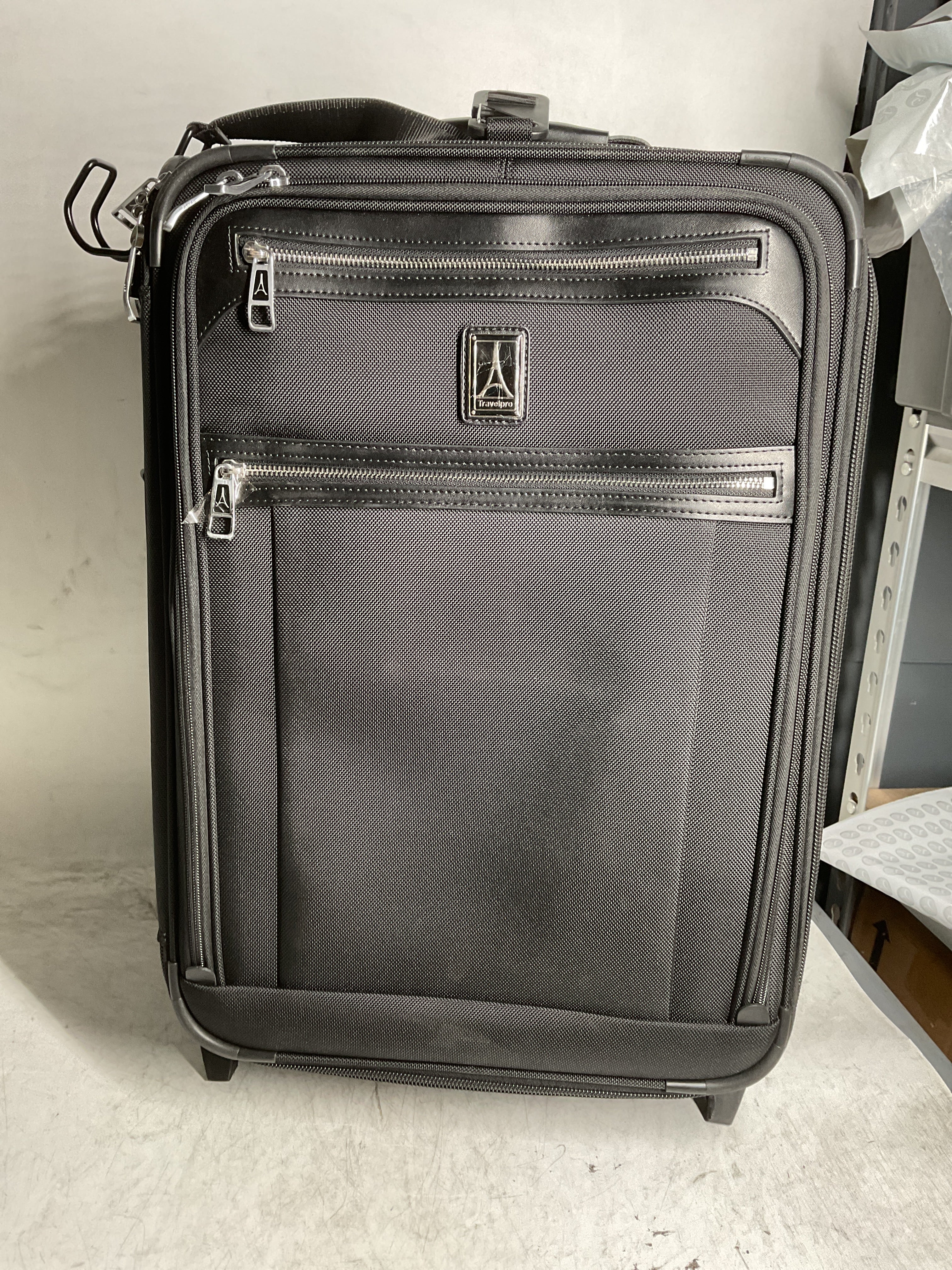 Travelpro Platinum Elite Softside Expandable Luggage, 2 Wheel Upright Suitcase, USB Port, Men and Women ( Shadow Black , Carry-On 22-Inch ) Shadow Black Carry On 22 Inch U10