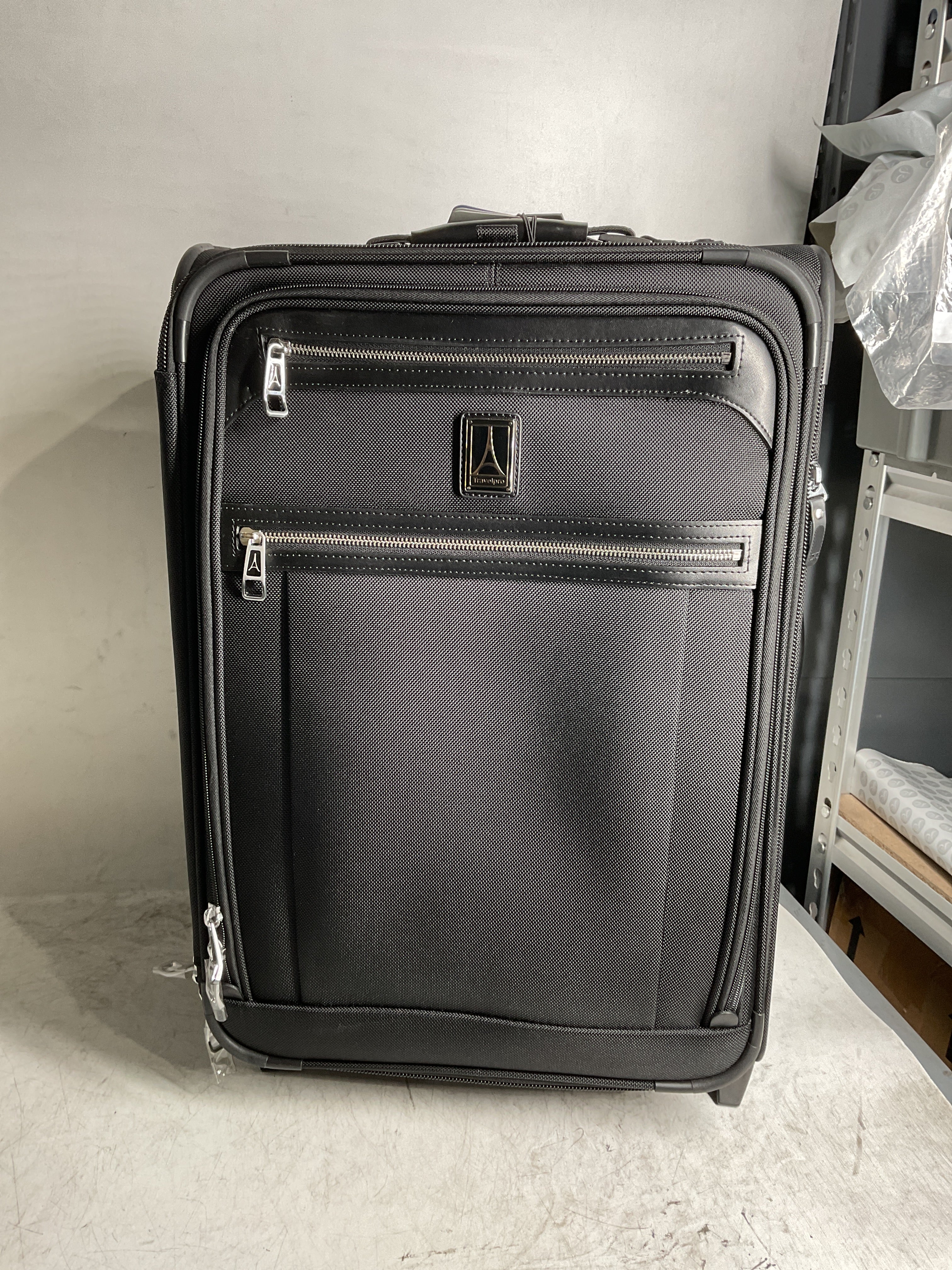 Travelpro Platinum Elite Softside Expandable Luggage, 2 Wheel Upright Suitcase, USB Port, Men and Women ( Shadow Black , Carry-On 22-Inch ) Shadow Black Carry On 22 Inch U12