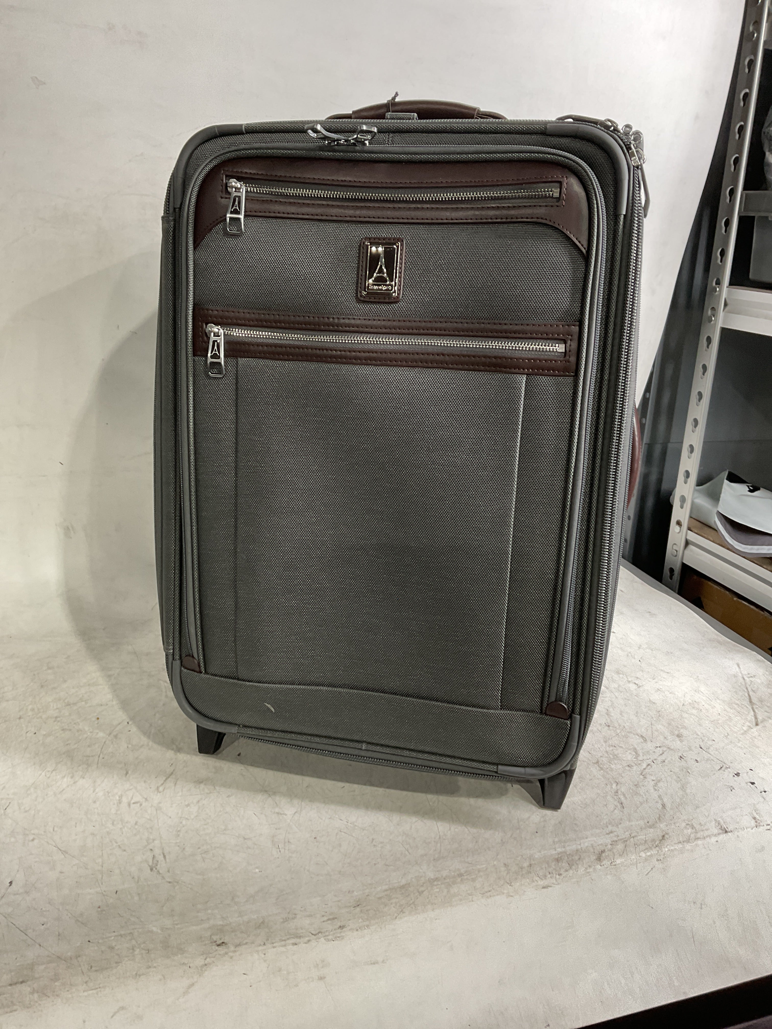 Travelpro Platinum Elite Softside Expandable Luggage, 2 Wheel Upright Suitcase, USB Port, Men and Women ( Vintage Grey , Carry-On 22-Inch ) Vintage Grey Carry On 22 Inch U15