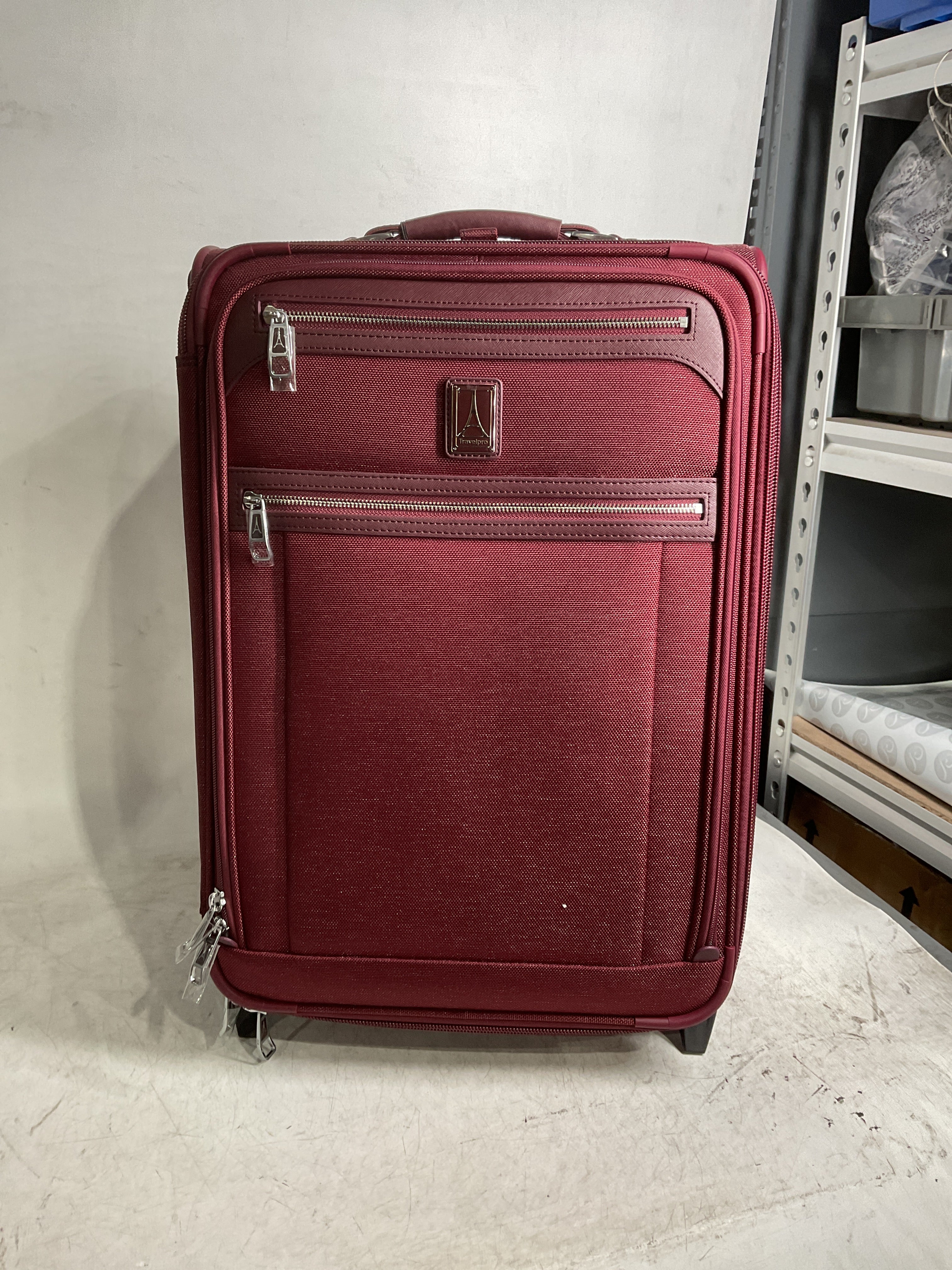 Travelpro Platinum Elite Softside Expandable Luggage, 2 Wheel Upright Suitcase, USB Port, Men and Women ( Bordeaux , Carry-On 22-Inch ) Bordeaux Carry On 22 Inch U10