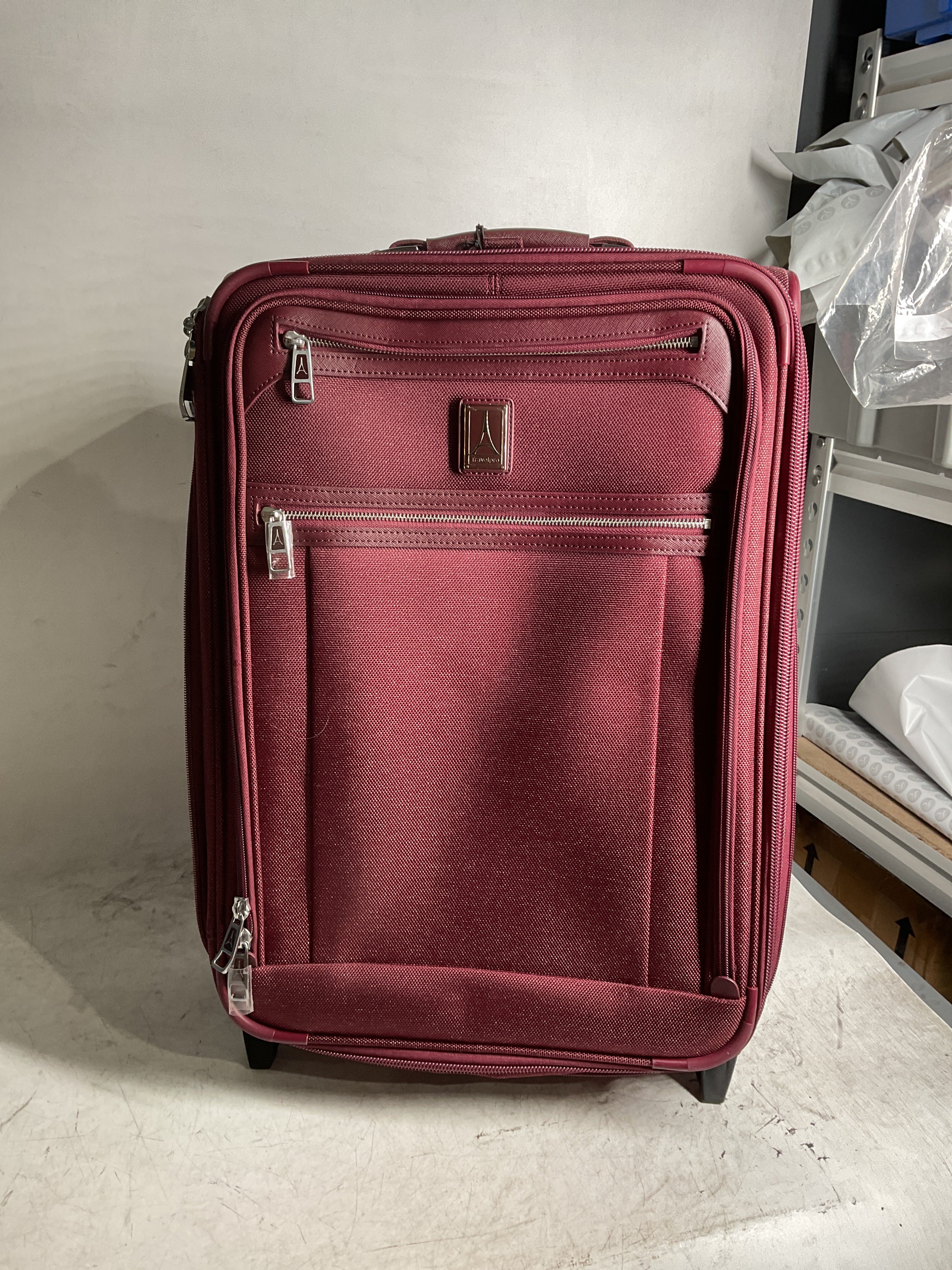 Travelpro Platinum Elite Softside Expandable Luggage, 2 Wheel Upright Suitcase, USB Port, Men and Women ( Bordeaux , Carry-On 22-Inch ) Bordeaux Carry On 22 Inch U9