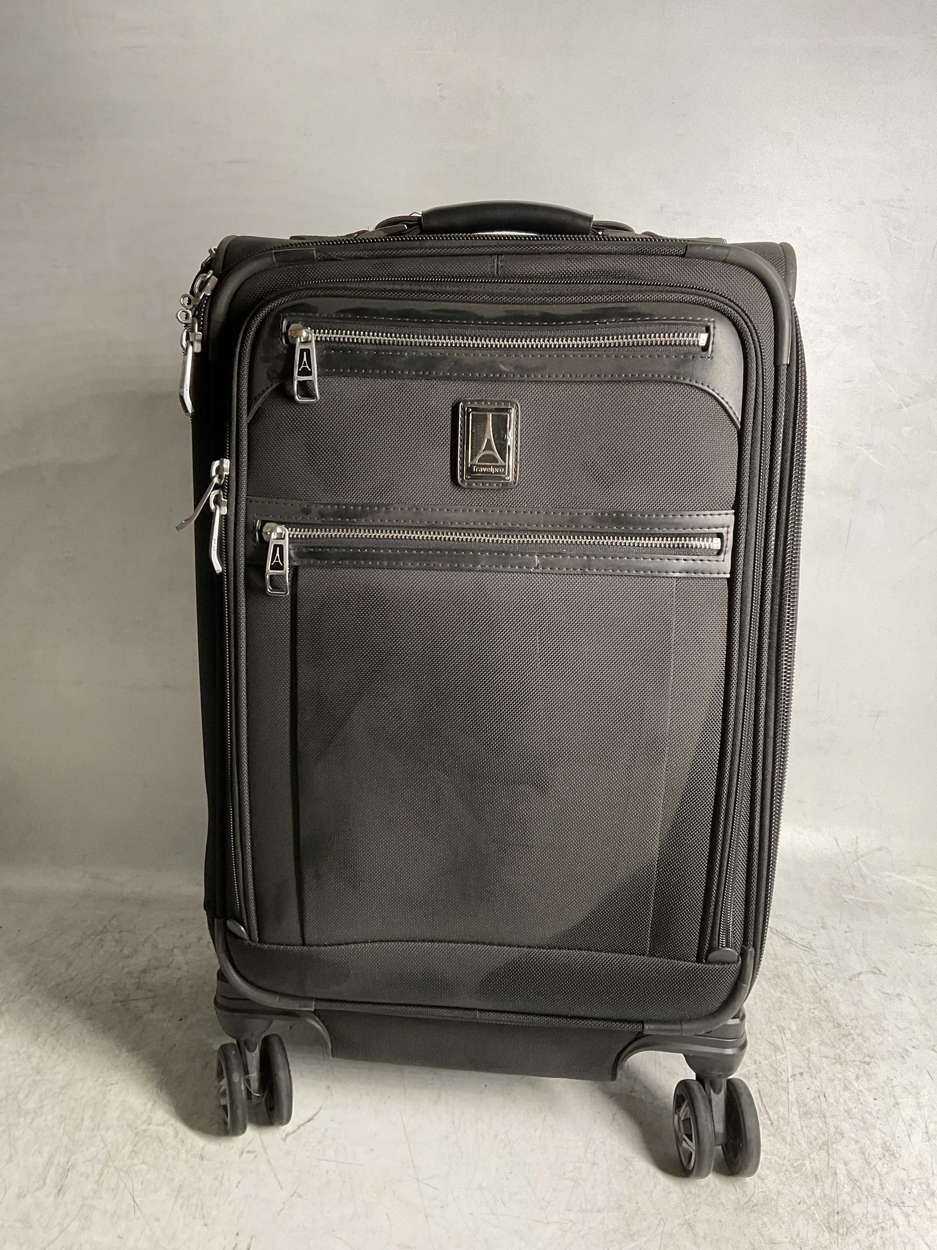 Travelpro Platinum Elite Softside Expandable Checked Luggage, 8 Wheel Spinner Large Suitcase, TSA Lock, Men and Women ( Shadow Black , Carry-On 21-Inch ) Shadow Black Carry On 21 Inch U23