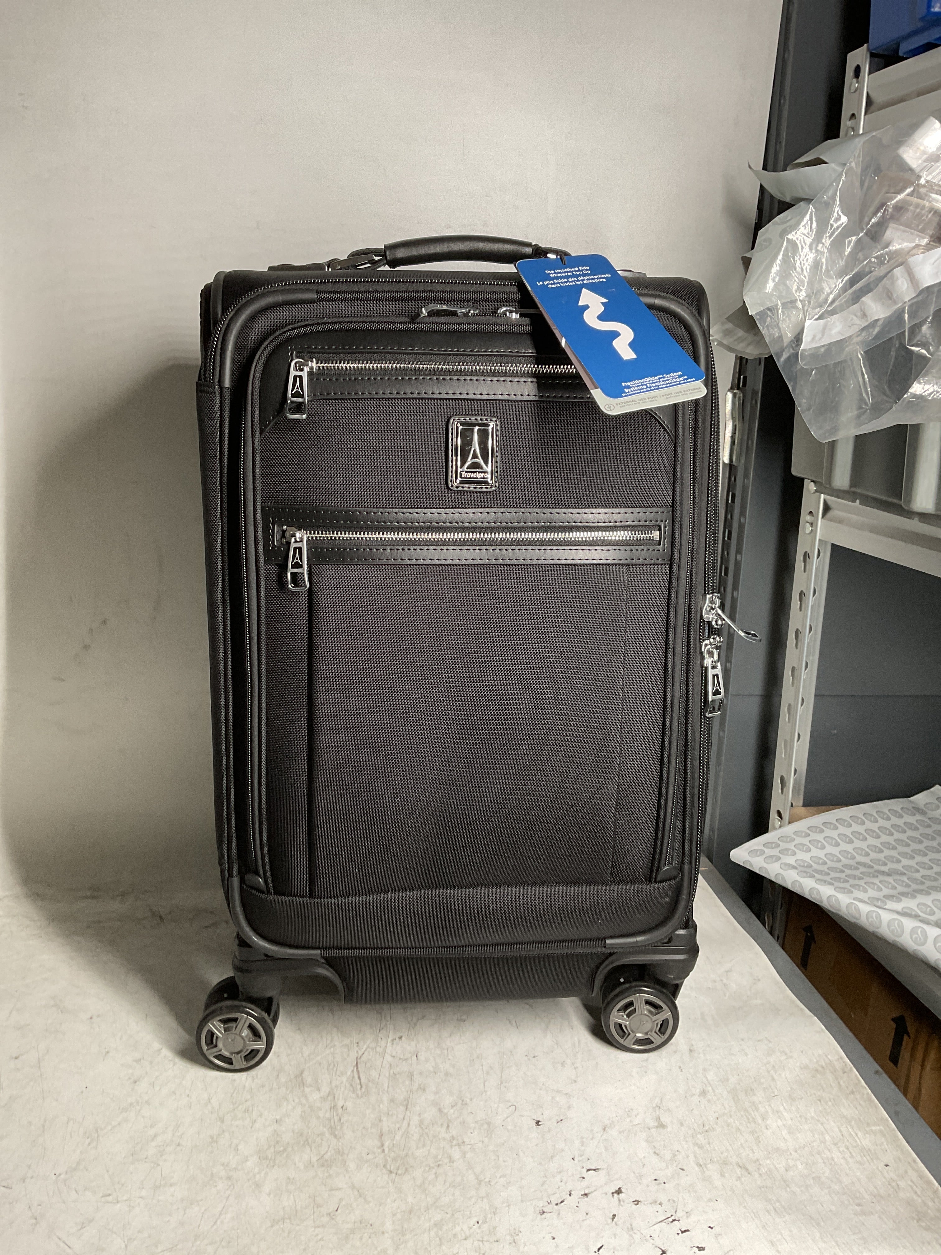 Travelpro Platinum Elite Softside Expandable Checked Luggage, 8 Wheel Spinner Large Suitcase, TSA Lock, Men and Women ( Shadow Black , Carry-On 21-Inch ) Shadow Black Carry On 21 Inch U24