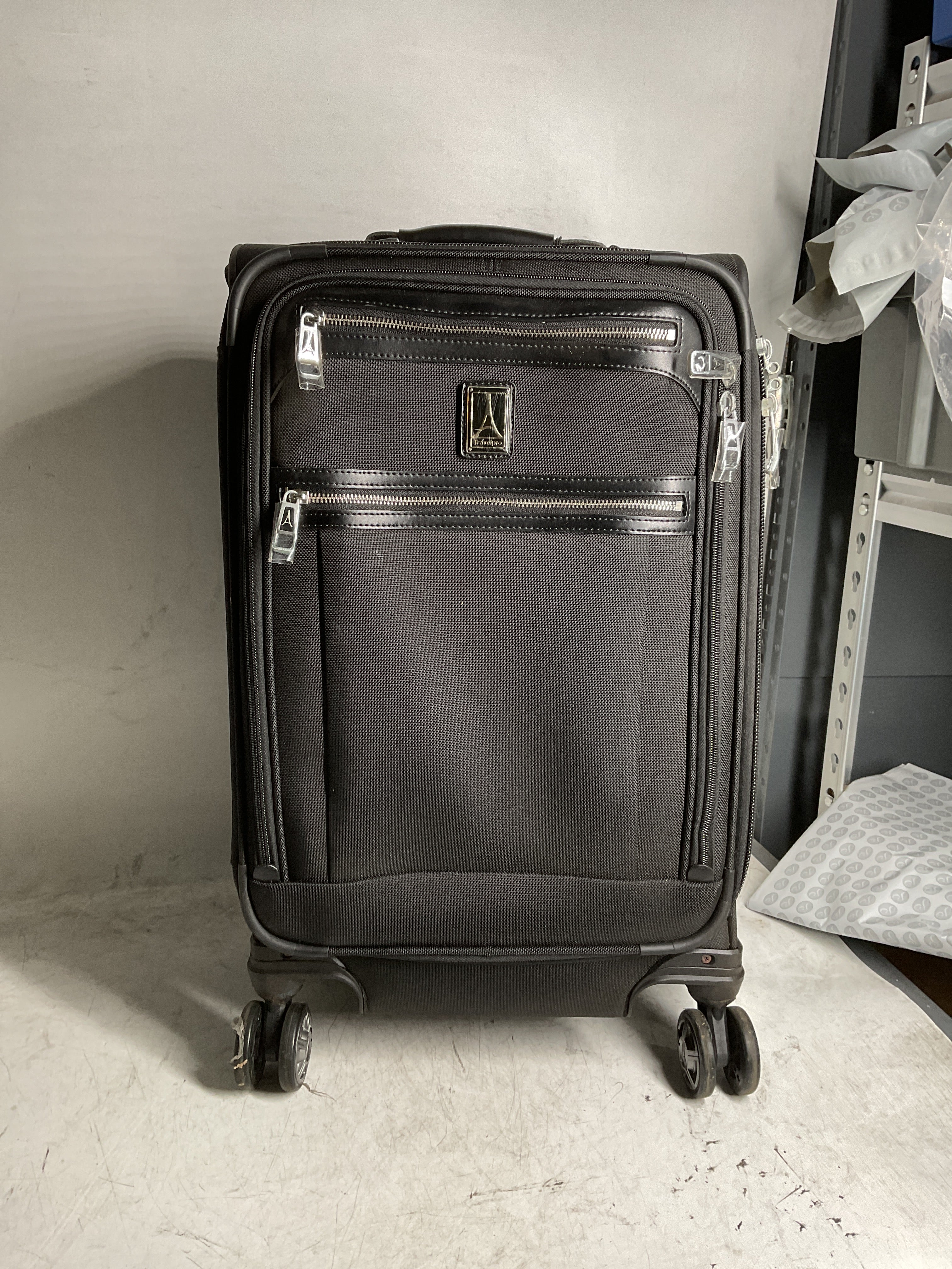 Travelpro Platinum Elite Softside Expandable Checked Luggage, 8 Wheel Spinner Large Suitcase, TSA Lock, Men and Women ( Shadow Black , Carry-On 21-Inch ) Shadow Black Carry On 21 Inch U25