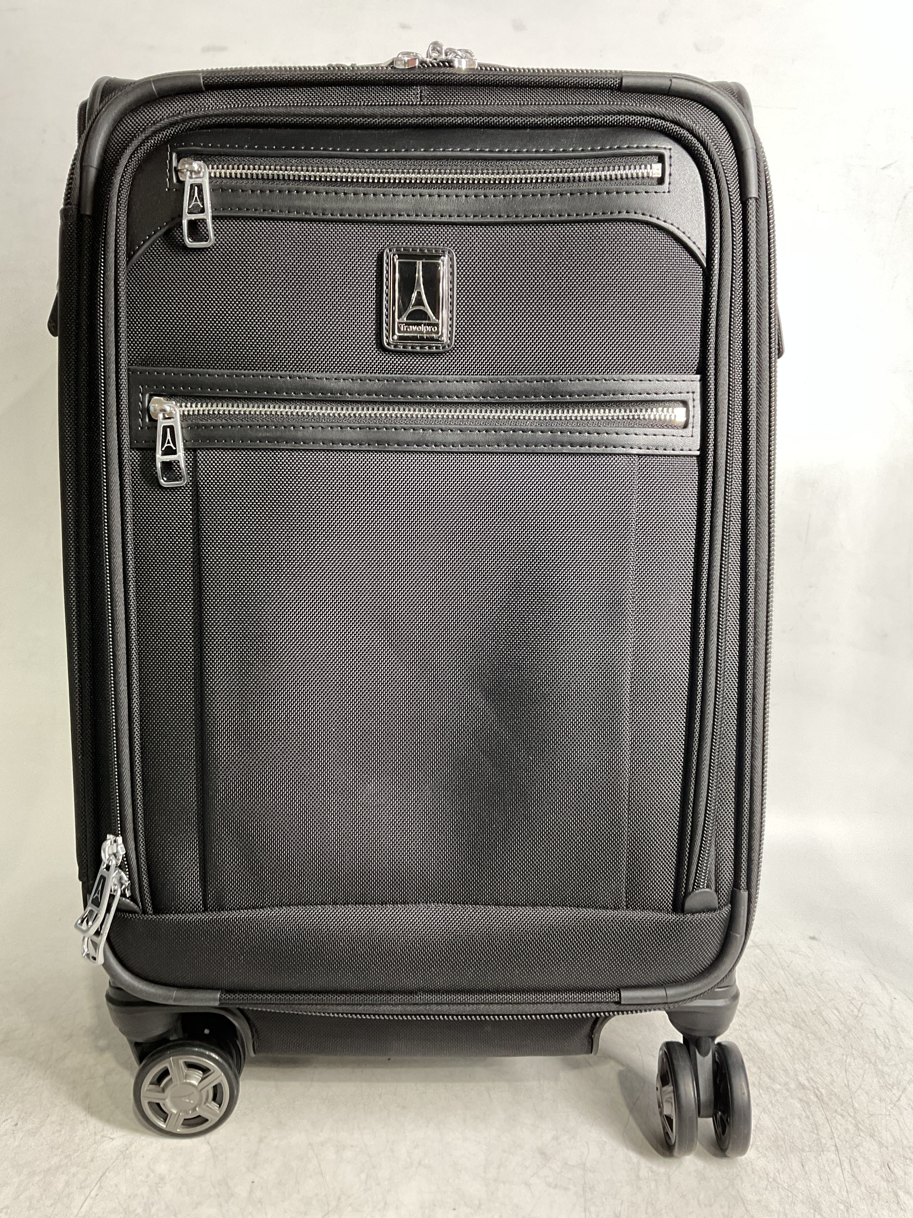 Travelpro Platinum Elite Softside Expandable Checked Luggage, 8 Wheel Spinner Large Suitcase, TSA Lock, Men and Women ( Shadow Black , Carry-On 21-Inch ) Shadow Black Carry On 21 Inch U27