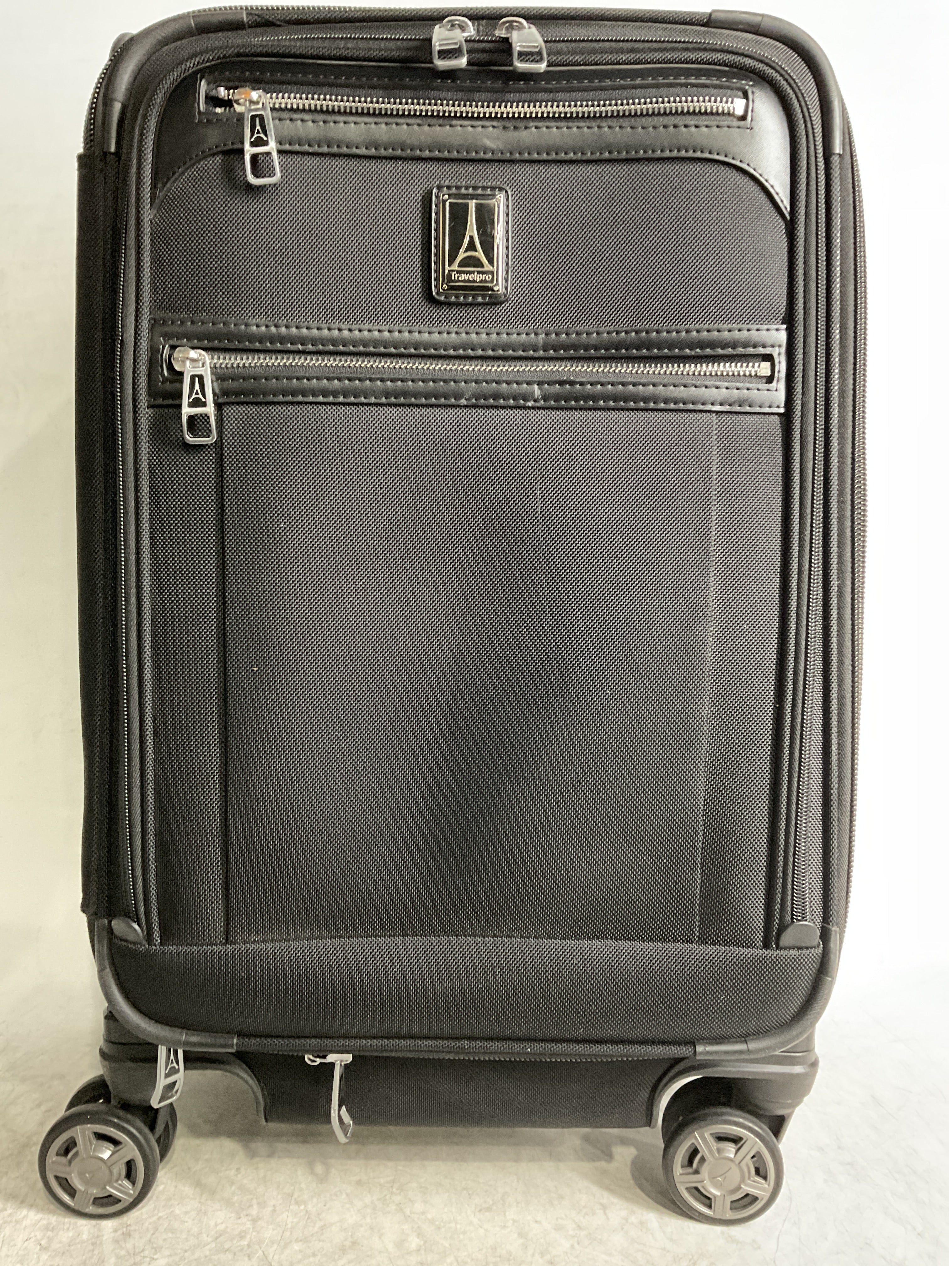 Travelpro Platinum Elite Softside Expandable Checked Luggage, 8 Wheel Spinner Large Suitcase, TSA Lock, Men and Women ( Shadow Black , Carry-On 21-Inch ) Shadow Black Carry On 21 Inch U29