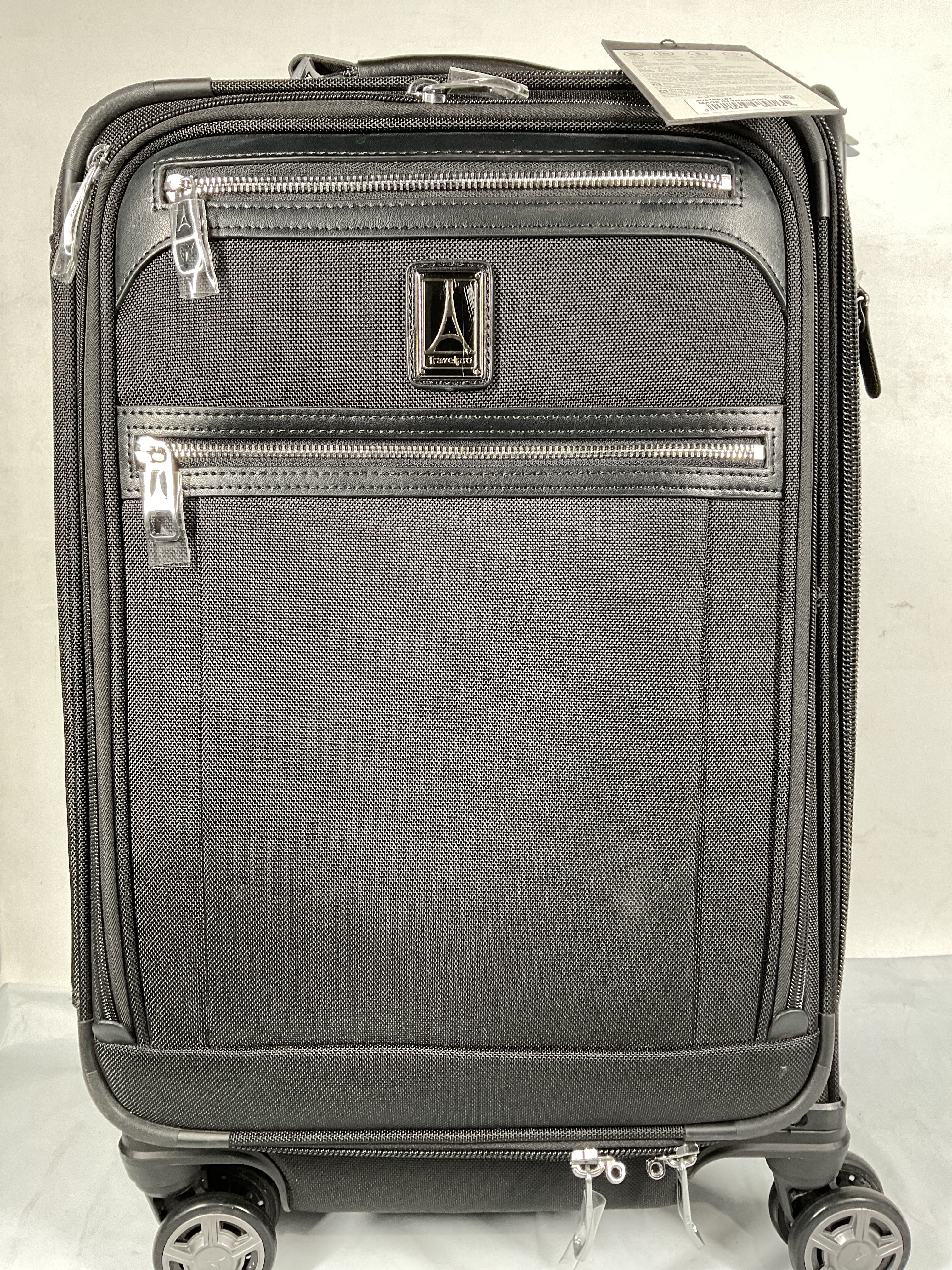 Travelpro Platinum Elite Softside Expandable Checked Luggage, 8 Wheel Spinner Large Suitcase, TSA Lock, Men and Women ( Shadow Black , Carry-On 21-Inch ) Shadow Black Carry On 21 Inch U30