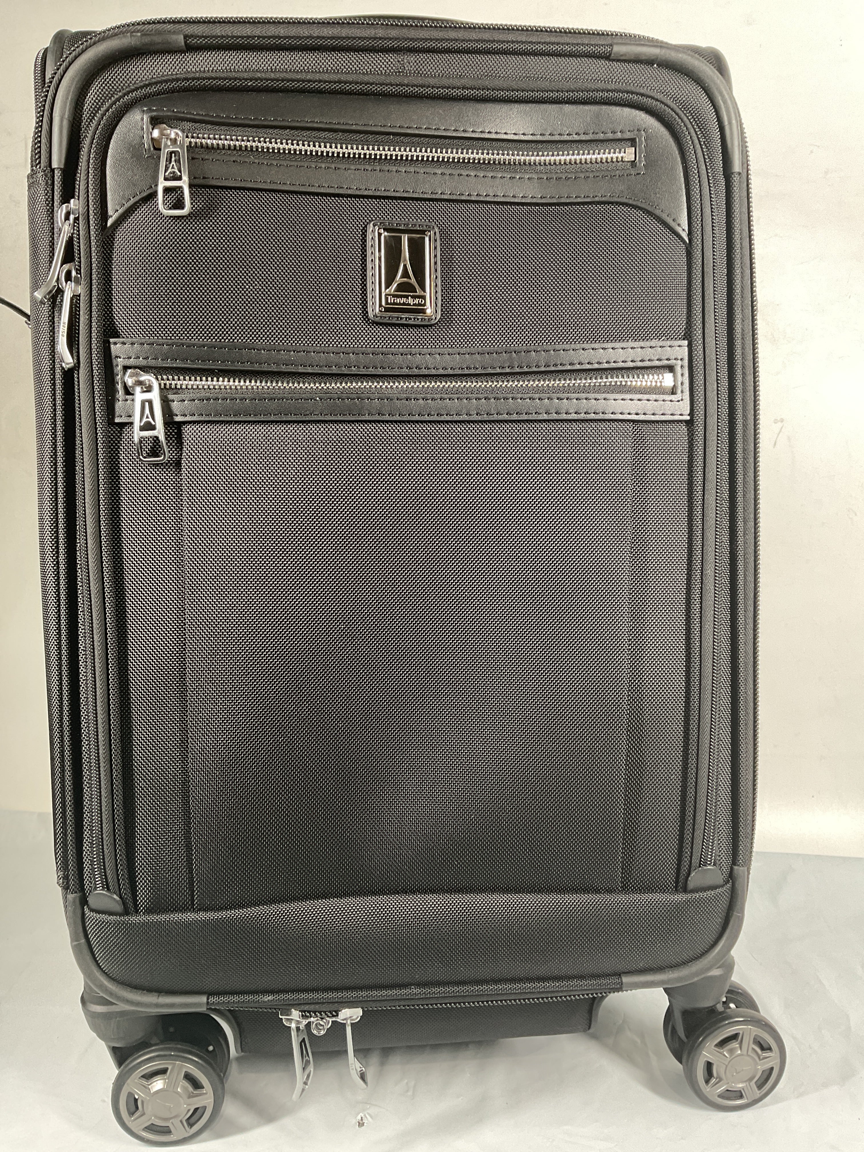 Travelpro Platinum Elite Softside Expandable Checked Luggage, 8 Wheel Spinner Large Suitcase, TSA Lock, Men and Women ( Shadow Black , Carry-On 21-Inch ) Shadow Black Carry On 21 Inch U32