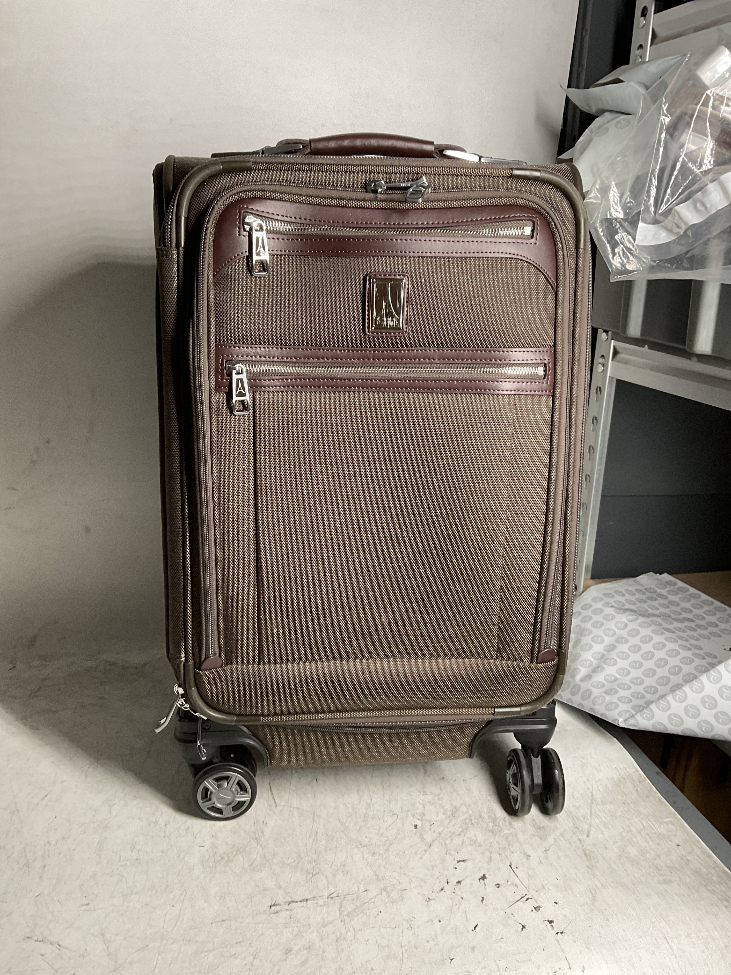 Travelpro Platinum Elite Softside Expandable Checked Luggage, 8 Wheel Spinner Large Suitcase, TSA Lock, Men and Women ( Rich Espresso Brown , Carry-On 21-Inch ) Rich Espresso Brown Carry On 21 Inch U2
