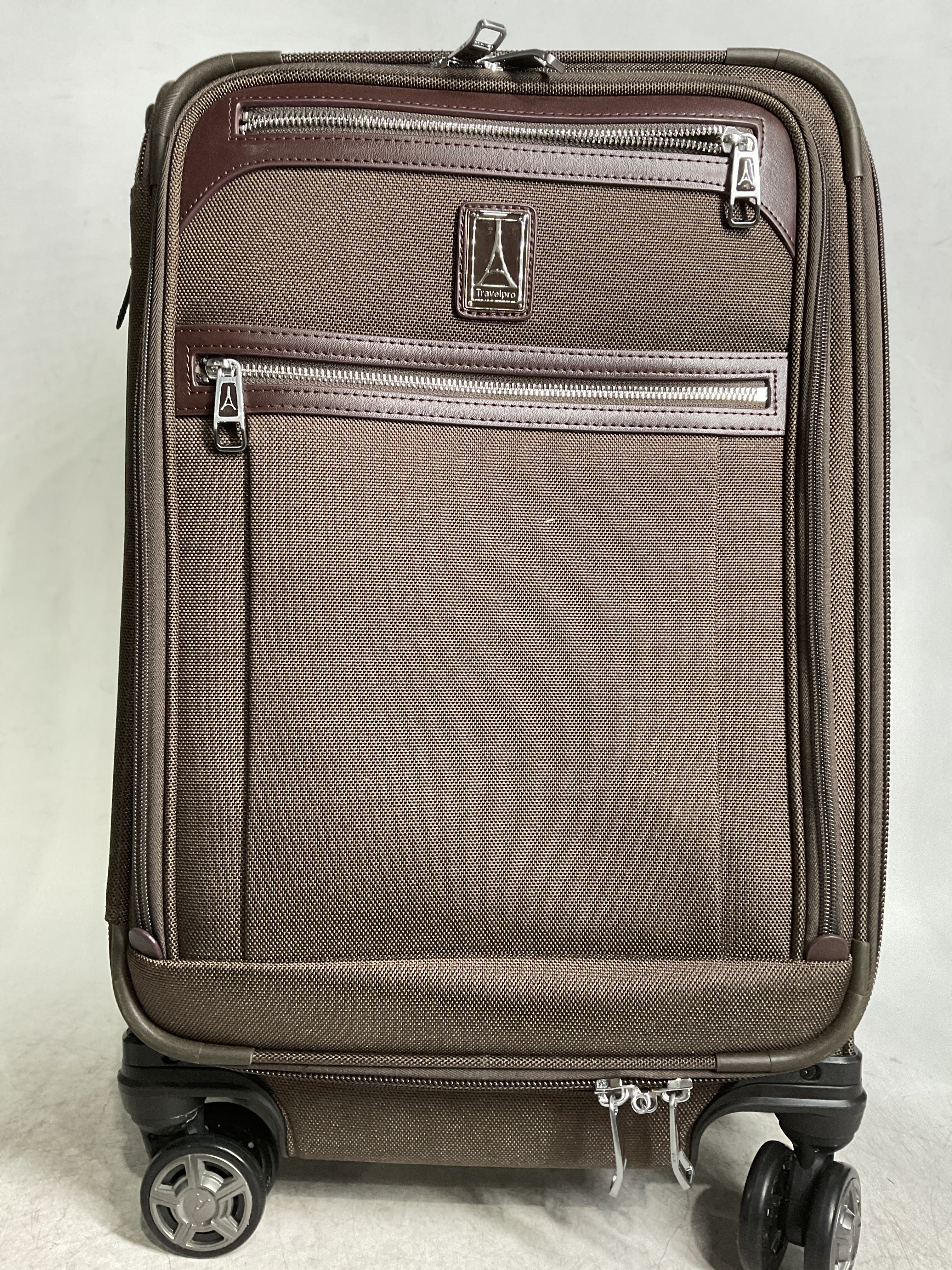 Travelpro Platinum Elite Softside Expandable Checked Luggage, 8 Wheel Spinner Large Suitcase, TSA Lock, Men and Women ( Rich Espresso Brown , Carry-On 21-Inch ) Rich Espresso Brown Carry On 21 Inch U3