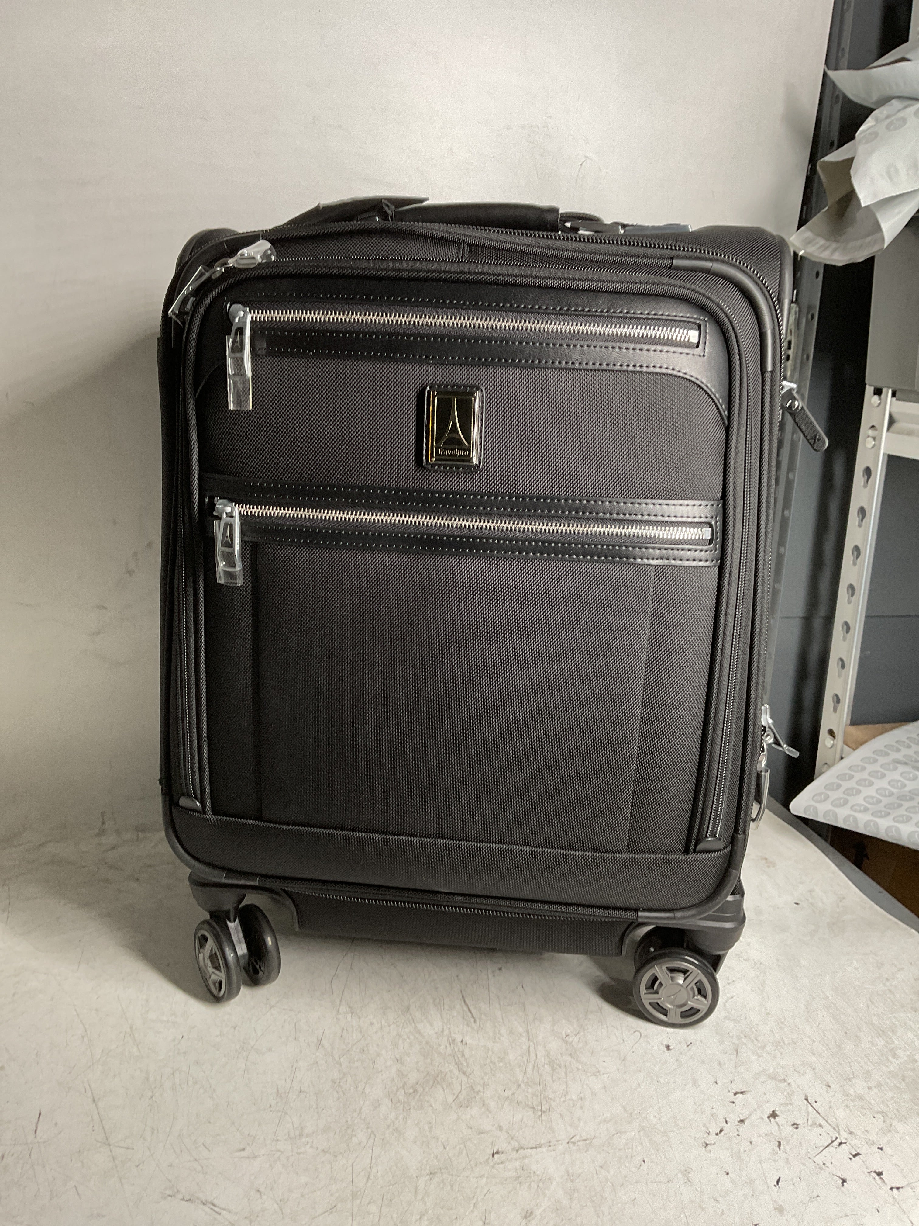 Travelpro Platinum Elite Softside Expandable Checked Luggage, 8 Wheel Spinner Large Suitcase, TSA Lock, Men and Women ( Shadow Black , Carry-On 19-Inch ) Shadow Black Carry On 19 Inch U14