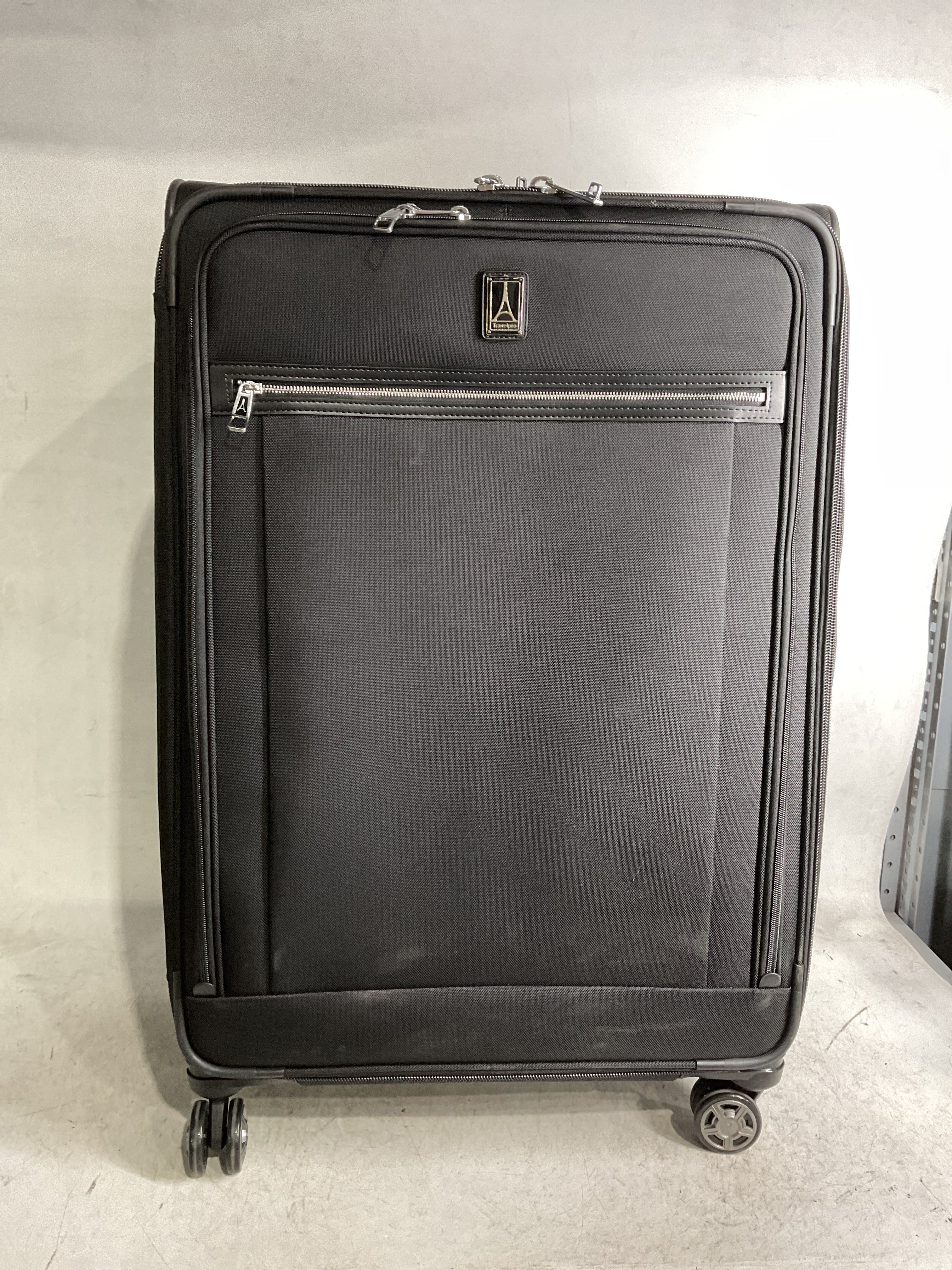Travelpro Platinum Elite Softside Expandable Checked Luggage, 8 Wheel Spinner Large Suitcase, TSA Lock, Men and Women ( Shadow Black , Checked-Large 29-Inch ) Shadow Black Checked Large 29 Inch U14