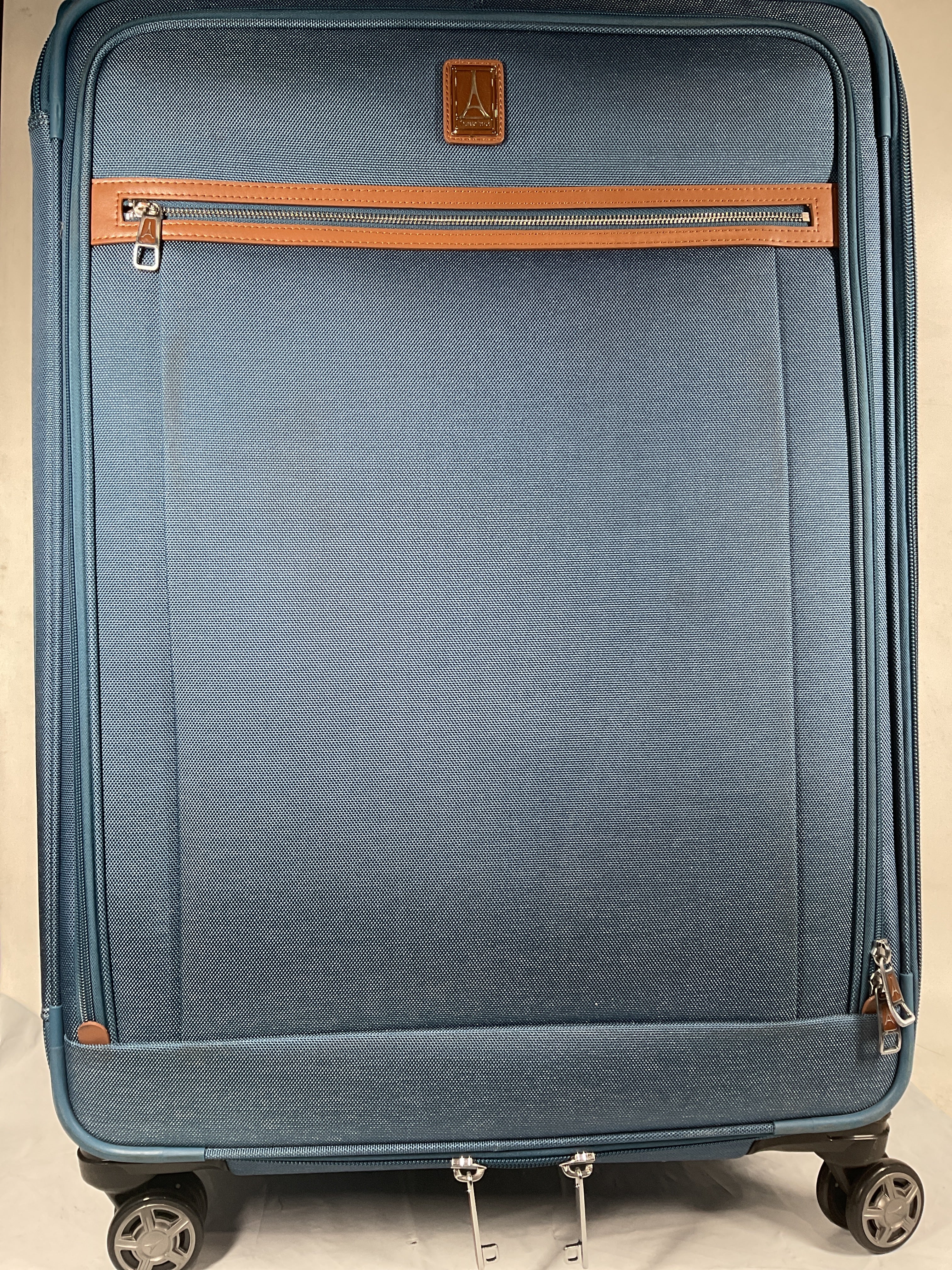 Travelpro Platinum Elite Softside Expandable Checked Luggage, 8 Wheel Spinner Large Suitcase, TSA Lock, Men and Women ( Coastal Blue , Checked-Large 29-Inch ) Coastal Blue Checked Large 29 Inch U1