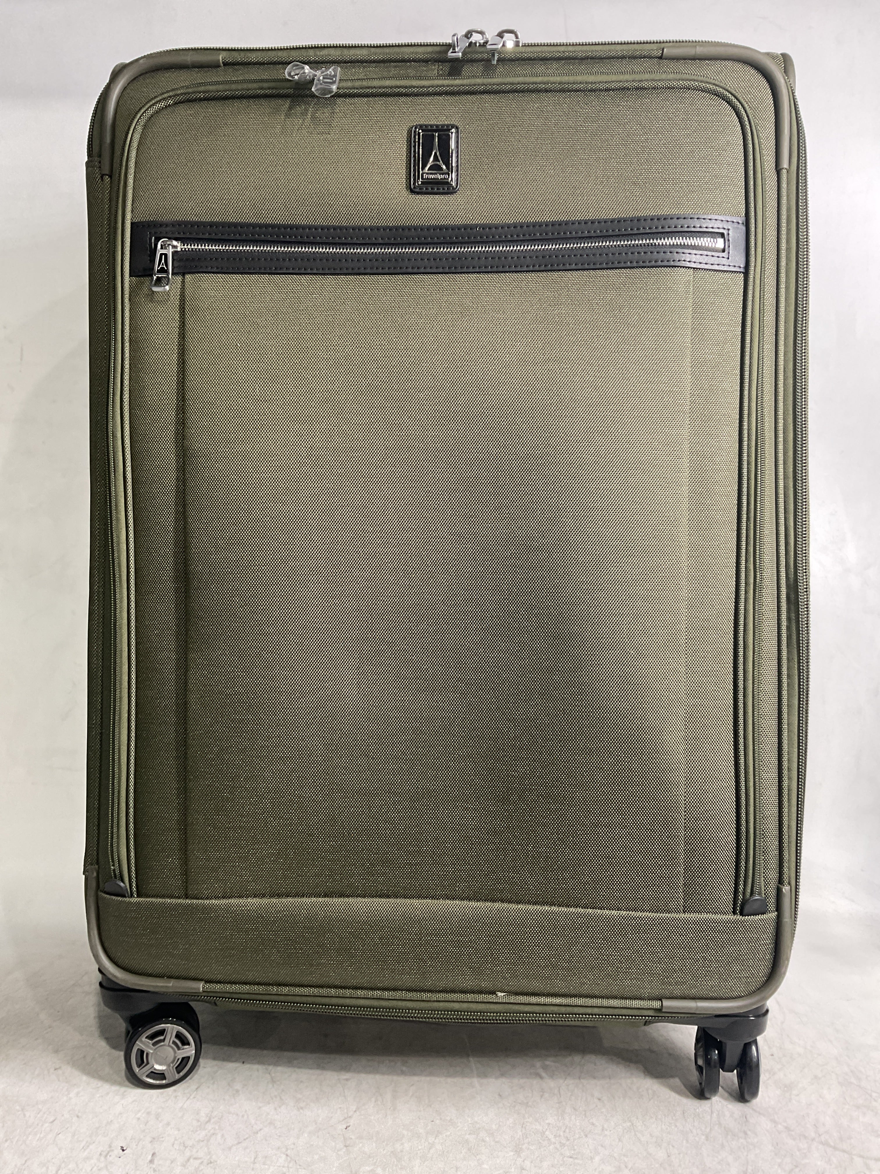Travelpro Platinum Elite Softside Expandable Checked Luggage, 8 Wheel Spinner Large Suitcase, TSA Lock, Men and Women ( Pilot Green , Checked-Large 29-Inch ) Pilot Green Checked Large 29 Inch U4