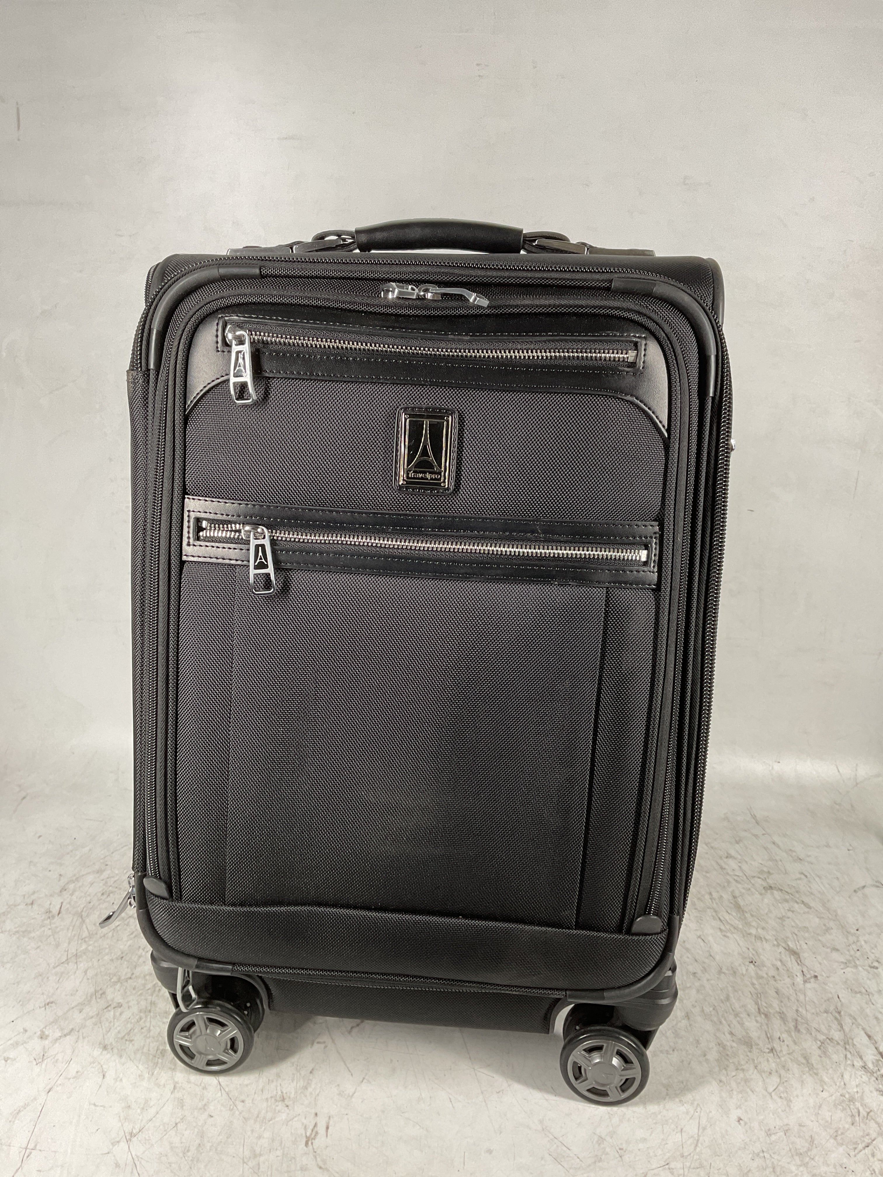 Travelpro Platinum Elite Softside Expandable Luggage, 8 Wheel Spinner Suitcase, USB Port, Fits up to 15" Laptop, Men and Women, Business Plus ( Shadow Black , Carry-On 20-Inch ) Shadow Black Carry On 20 Inch U4