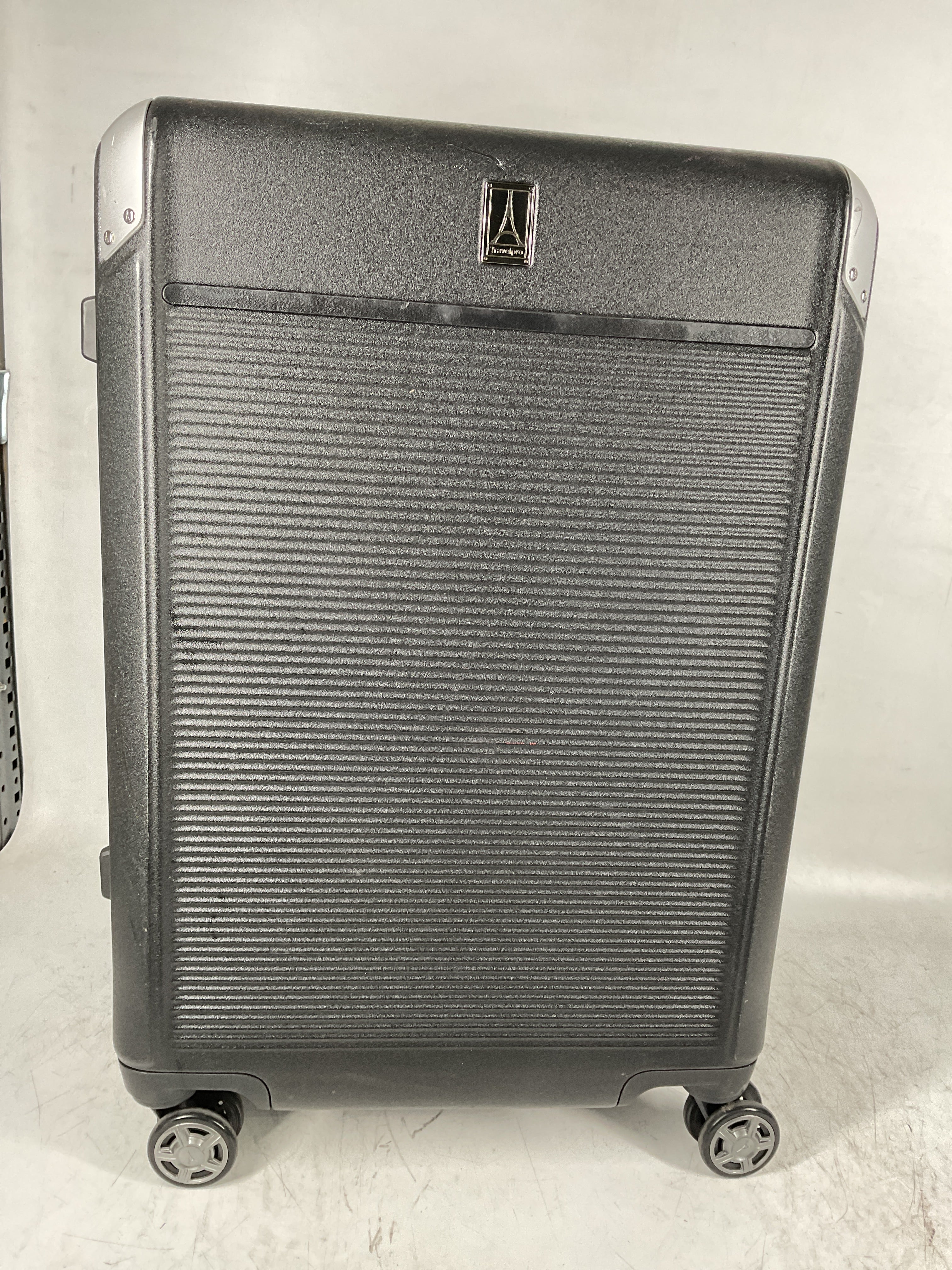 Travelpro Platinum Elite Hardside Expandable Spinner Wheel Luggage TSA Lock Hard Shell Polycarbonate Suitcase ( Shadow Black , Checked- Medium 25-Inch ) Shadow Black Checked Medium 25 Inch U2
