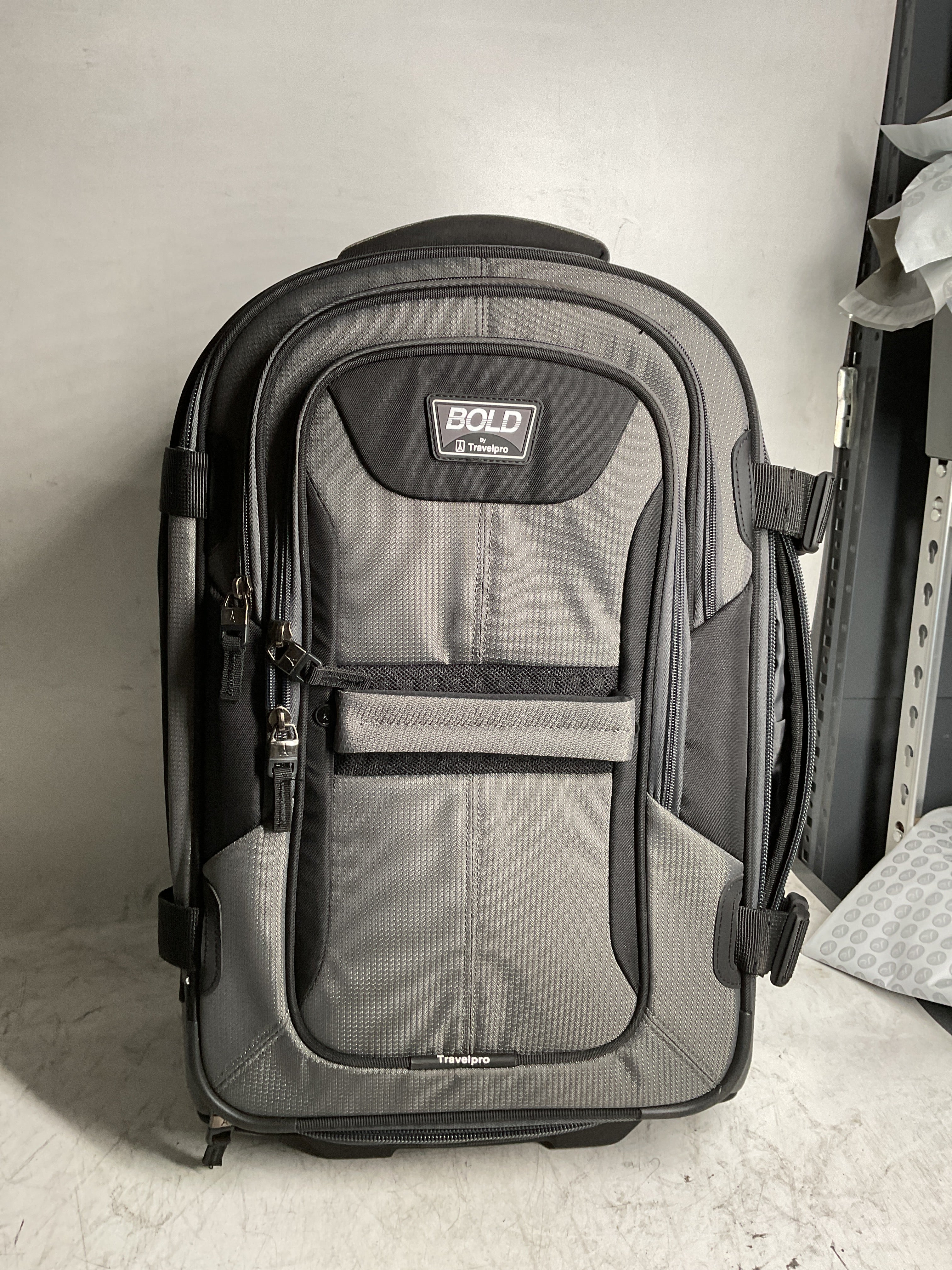 Travelpro Unisex-Adult Bold Softside Expandable Rollaboard Upright Luggage ( Grey/Black , Carry-On 22-Inch ) Grey/Black Carry On 22 Inch U5