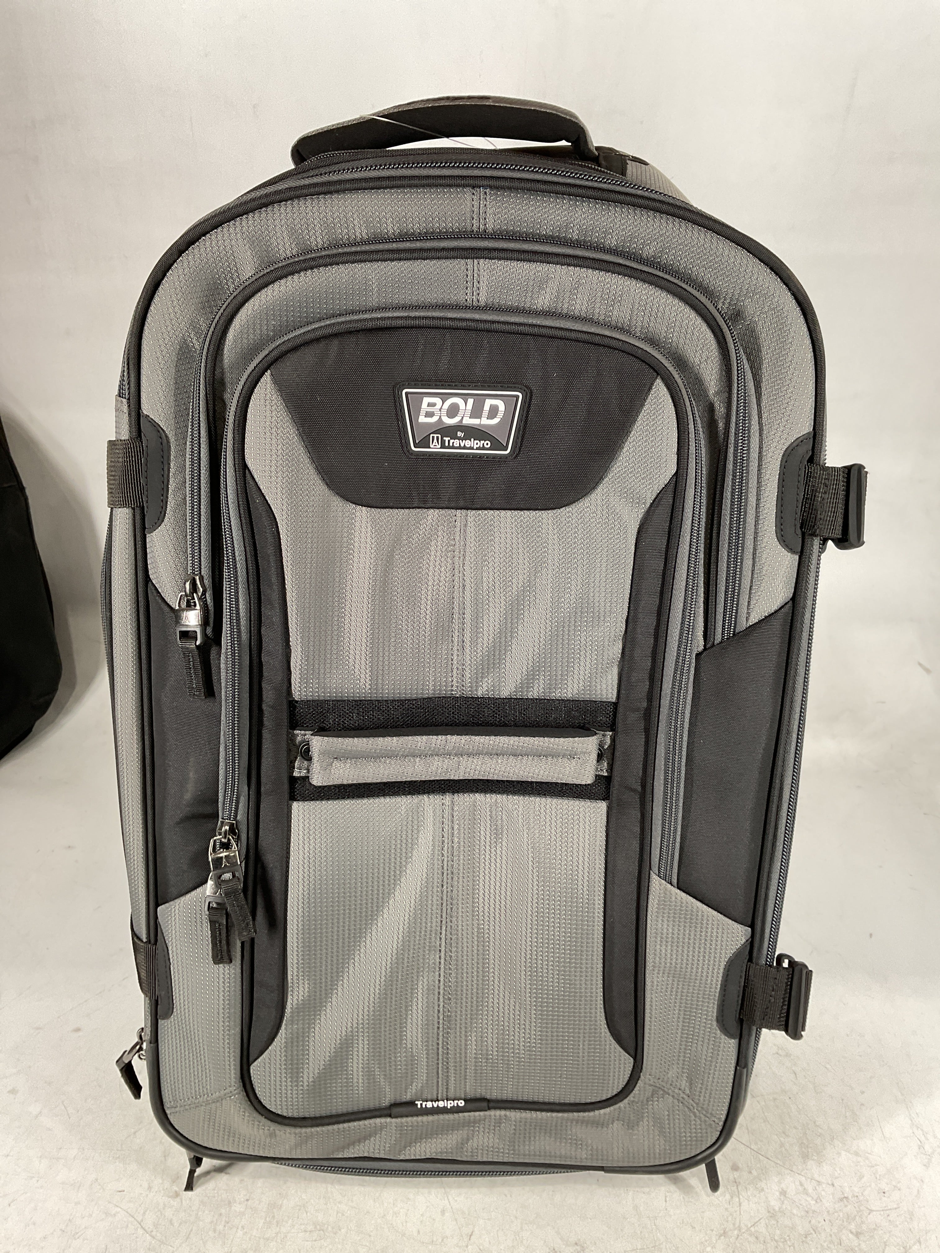 Travelpro Unisex-Adult Bold Softside Expandable Rollaboard Upright Luggage Grey/Black Checked Medium 25 Inch U4