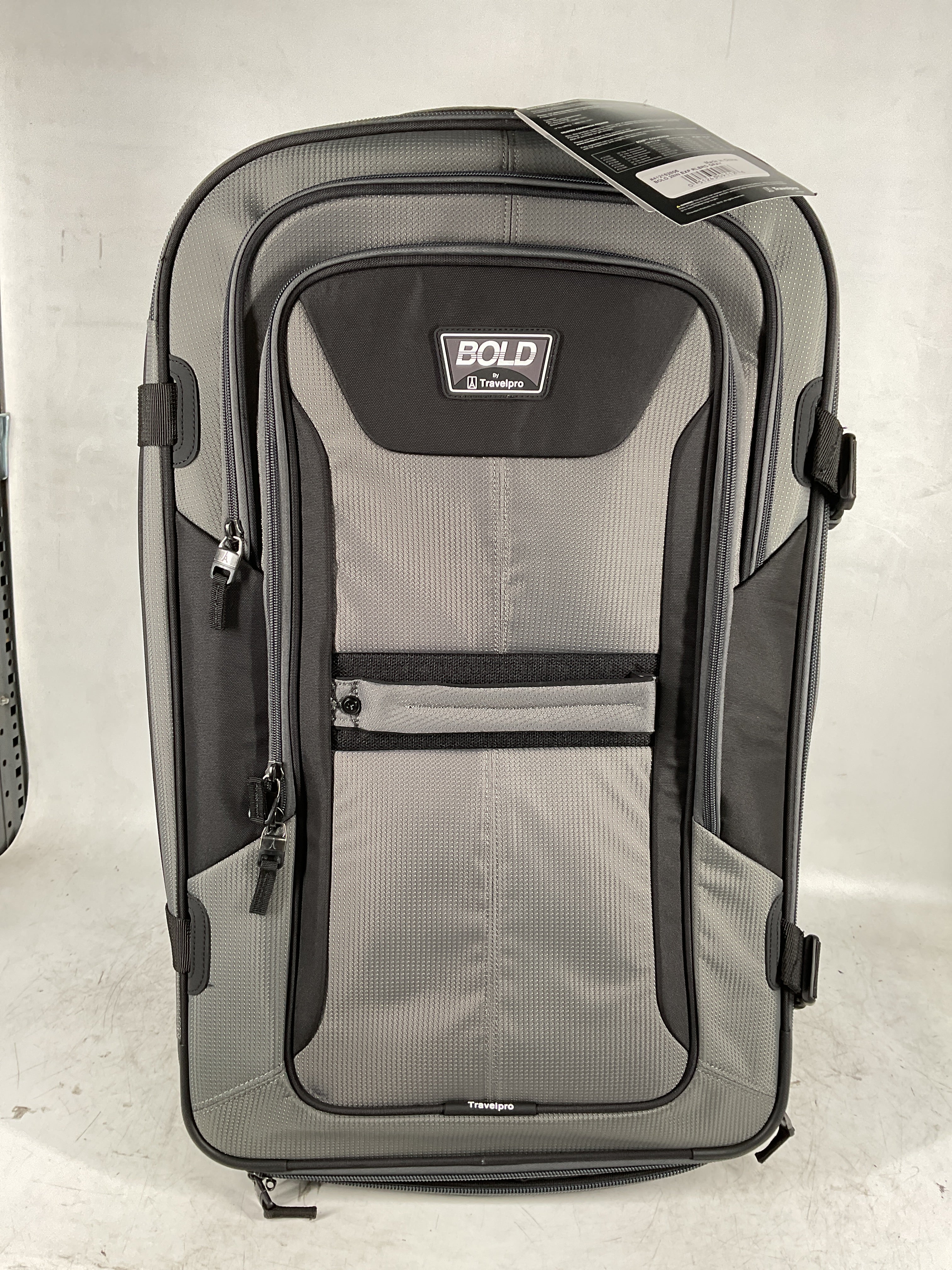 Travelpro Unisex-Adult Bold Softside Expandable Rollaboard Upright Luggage ( Grey/Black , Checked-Large 28-Inch ) Grey/Black Checked Large 28 Inch U1