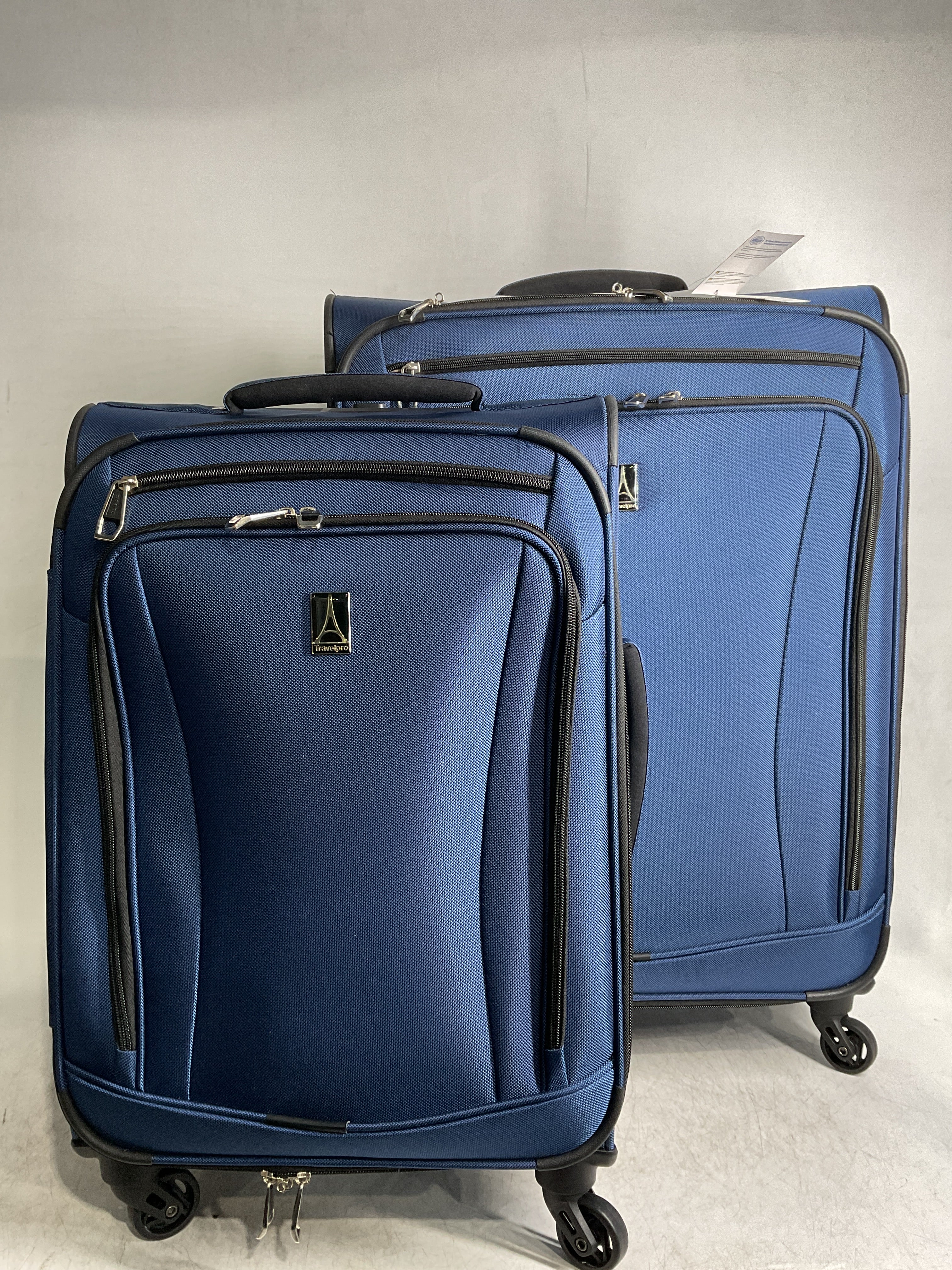 Travelpro Runway Softside Luggage Sets, Carry-on & Convertible Medium to Large Check-in Expandable Luggage, 4 Spinner Wheels, Softside Suitcase, Men and Women ( Blue , Carry-on/Medium-Large Check-in ) Blue Carry On Medium Large Check In U2