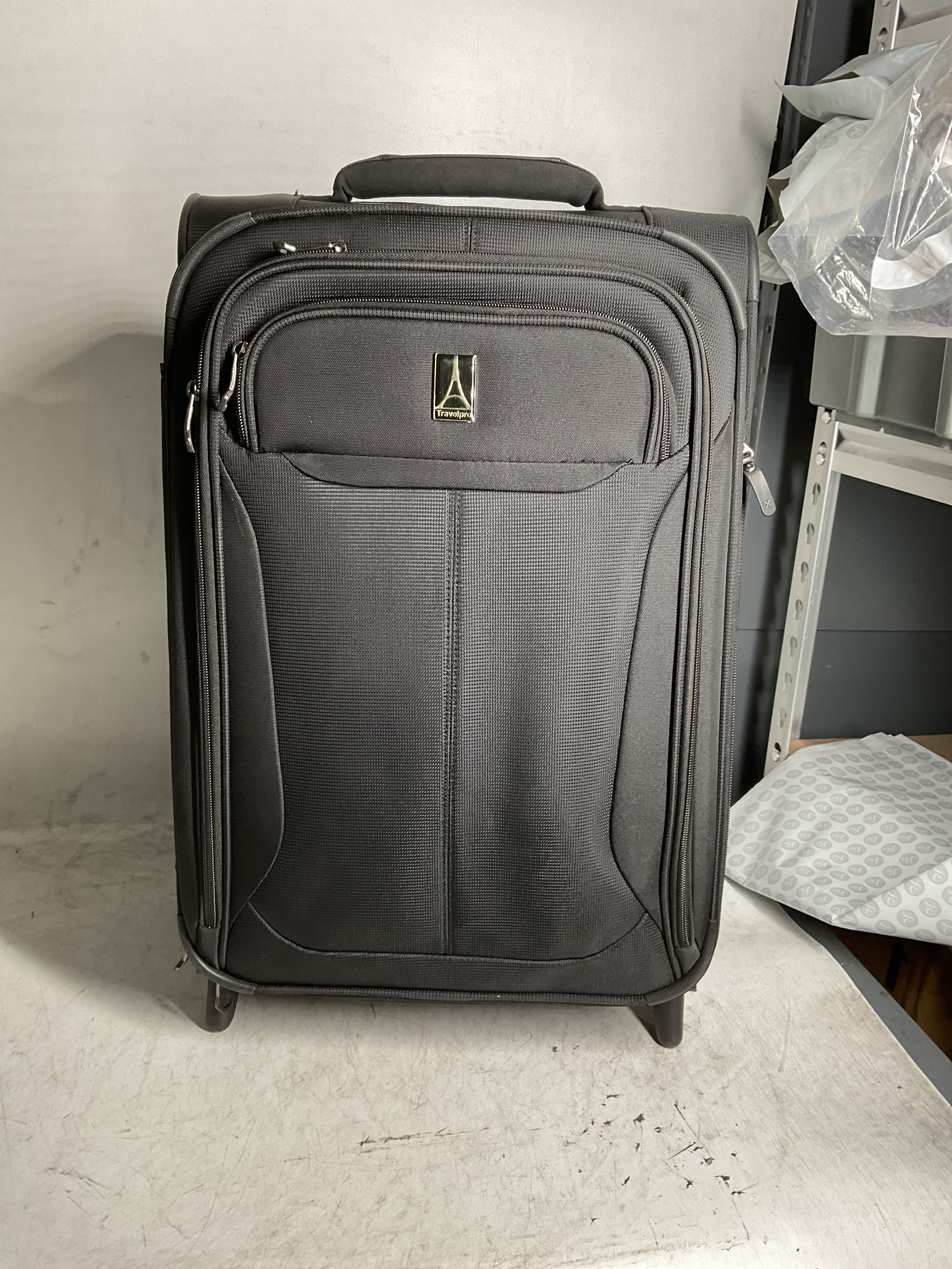 Travelpro Tourlite Softside Expandable Upright 2 Wheel Luggage, Lightweight Suitcase, Men and Women ( Black , Carry-on 22-Inch ) Black Carry On 22 Inch U17