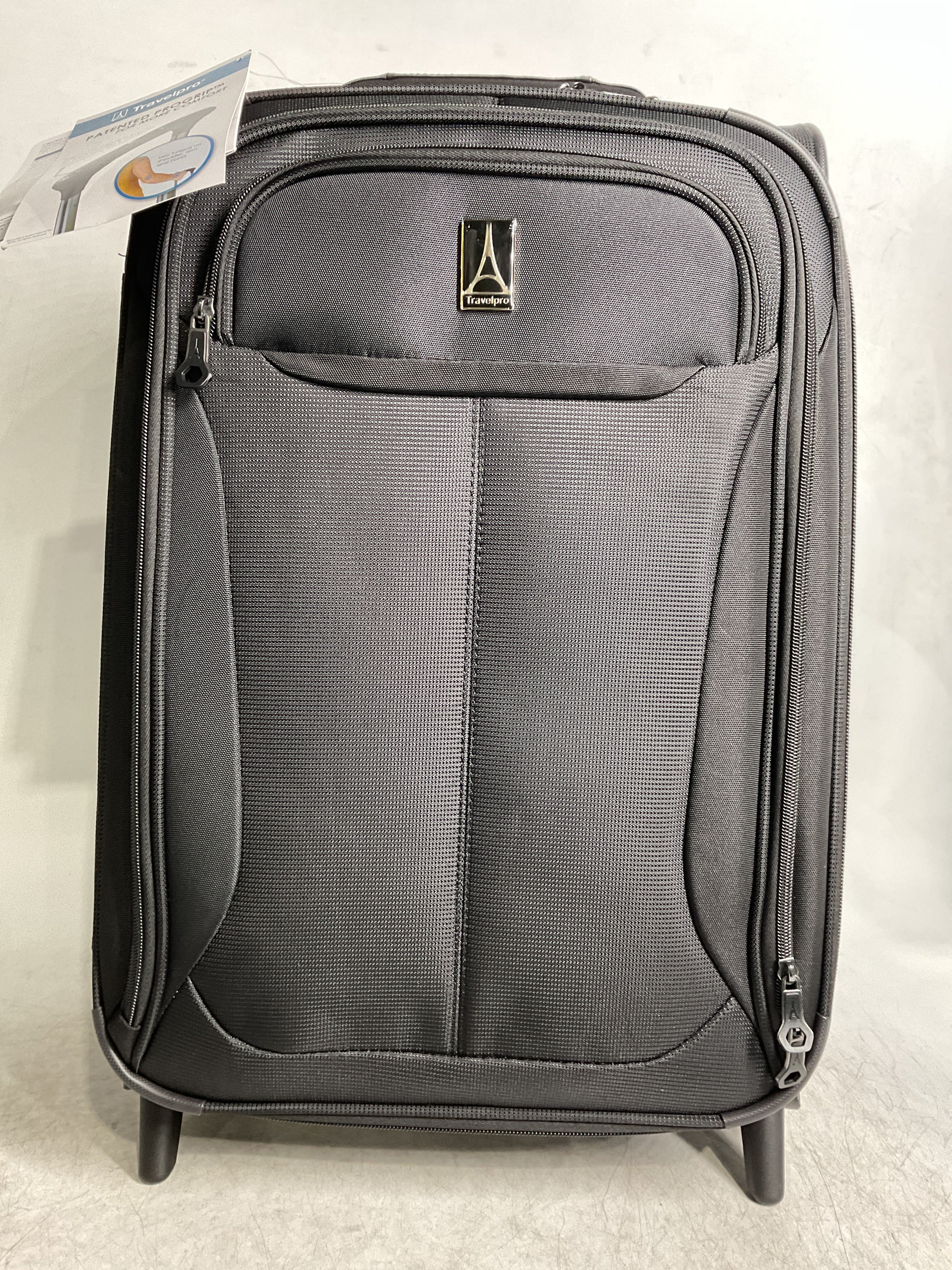 Travelpro Tourlite Softside Expandable Upright 2 Wheel Luggage, Lightweight Suitcase, Men and Women ( Black , Carry-on 22-Inch ) Black Carry On 22 Inch U23