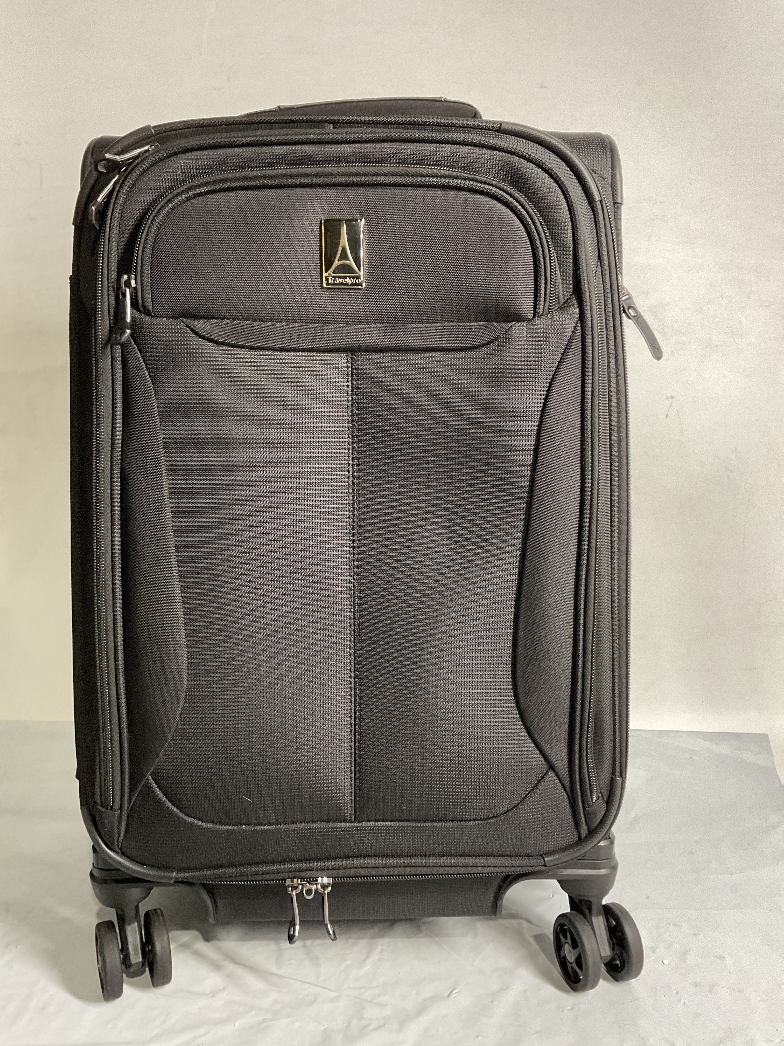 Travelpro Tourlite Softside Expandable Luggage with 4 Spinner Wheels, Lightweight Suitcase, Men and Women ( Black , Carry-On 21-Inch ) Black Carry On 21 Inch U78