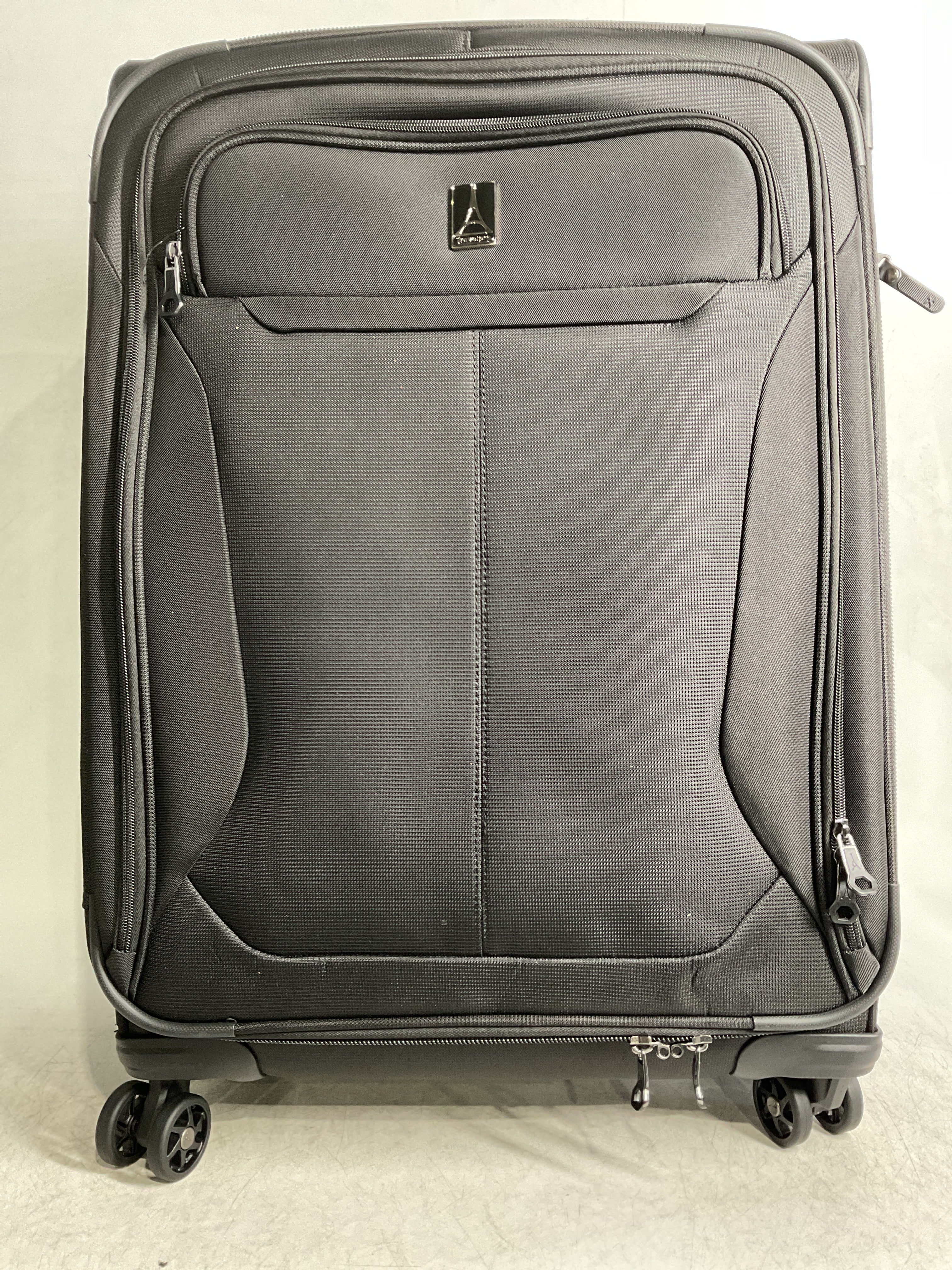 Travelpro Tourlite Softside Expandable Luggage with 4 Spinner Wheels, Lightweight Suitcase, Men and Women ( Black , Checked-Medium 25-Inch ) Black Checked Medium 25 Inch U10