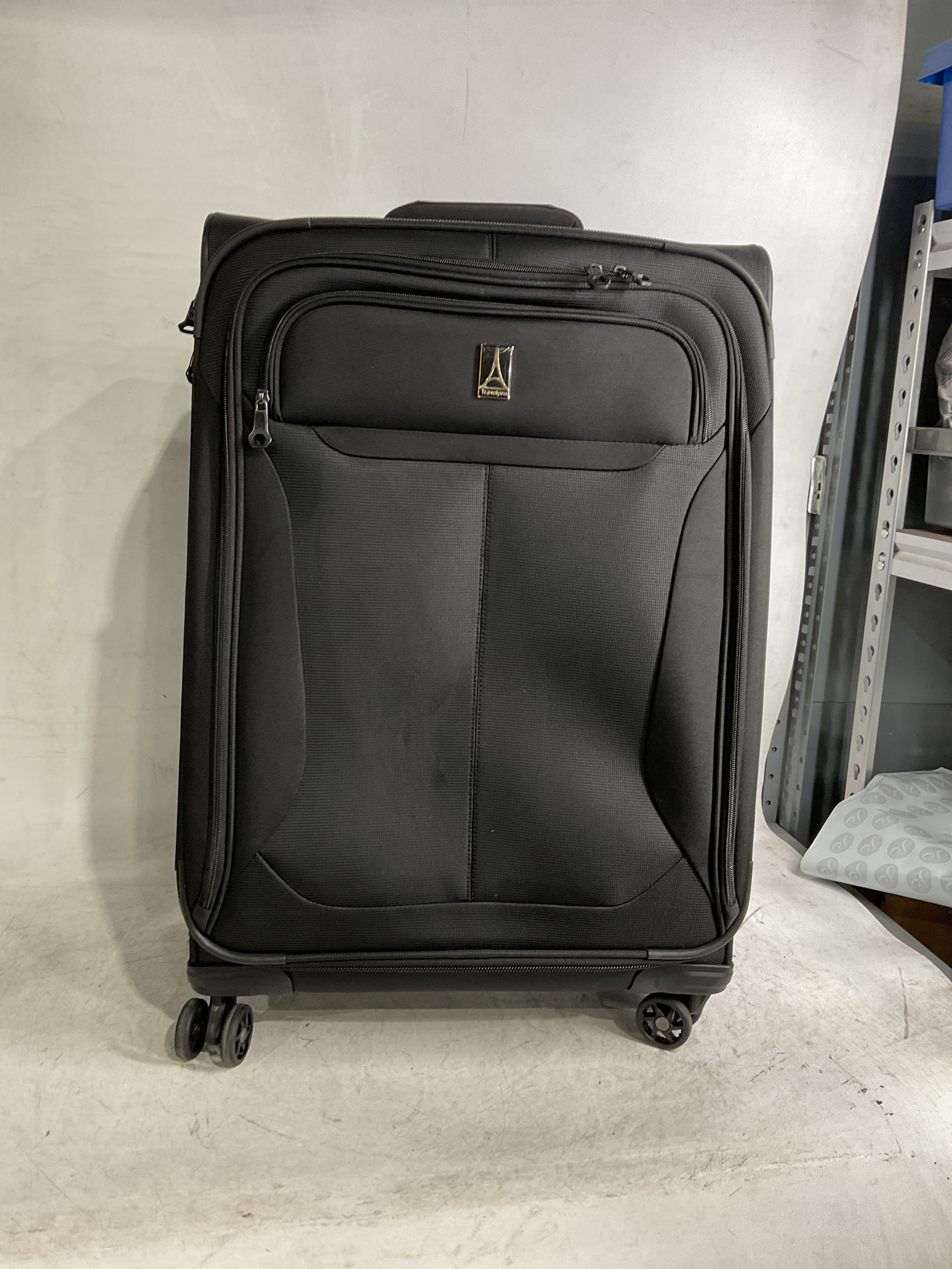 Travelpro Tourlite Softside Expandable Luggage with 4 Spinner Wheels, Lightweight Suitcase, Men and Women ( Black , Checked-Medium 25-Inch ) Black Checked Medium 25 Inch U7