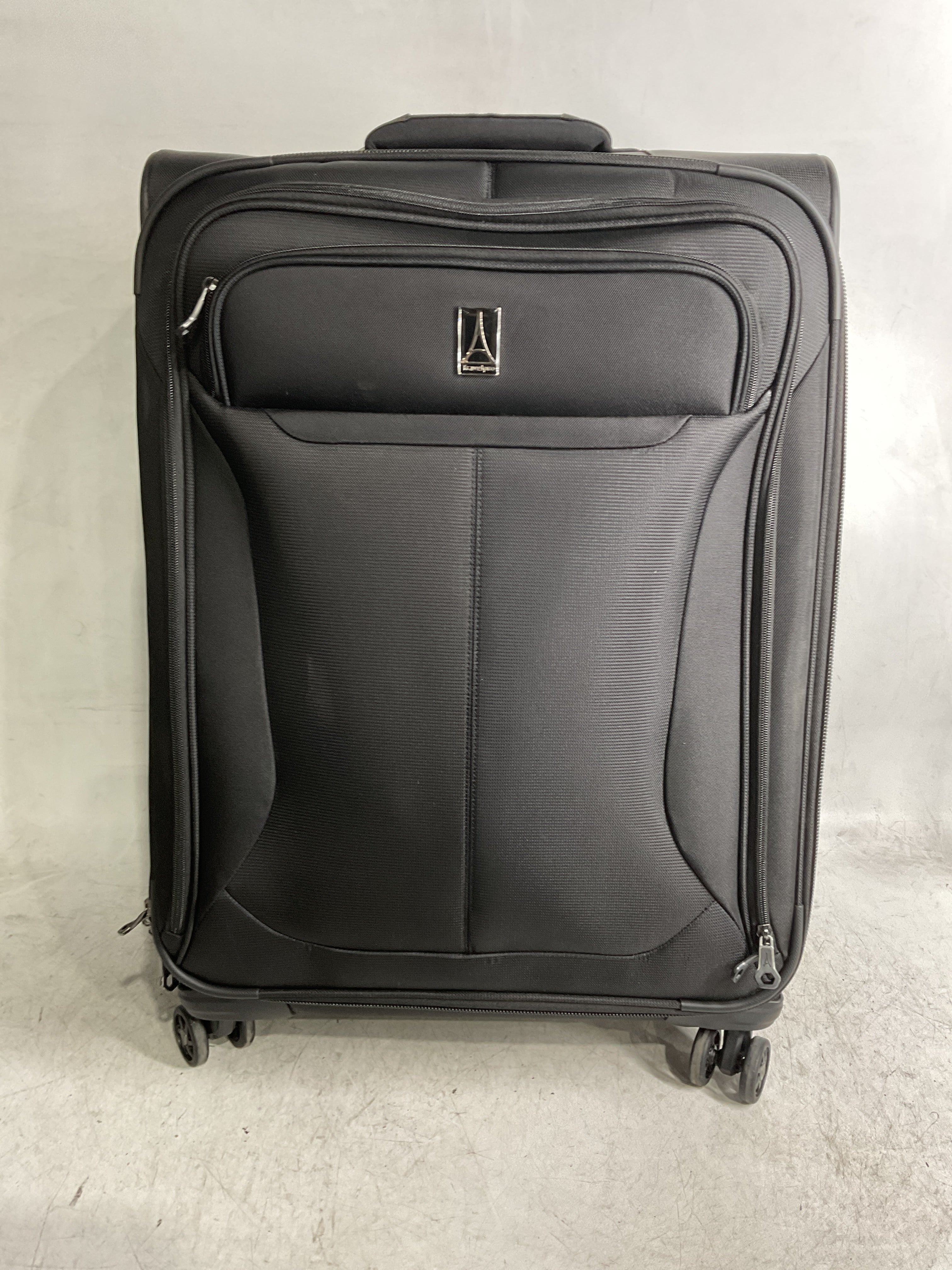 Travelpro Tourlite Softside Expandable Luggage with 4 Spinner Wheels, Lightweight Suitcase, Men and Women ( Black , Checked-Medium 25-Inch ) Black Checked Medium 25 Inch U9