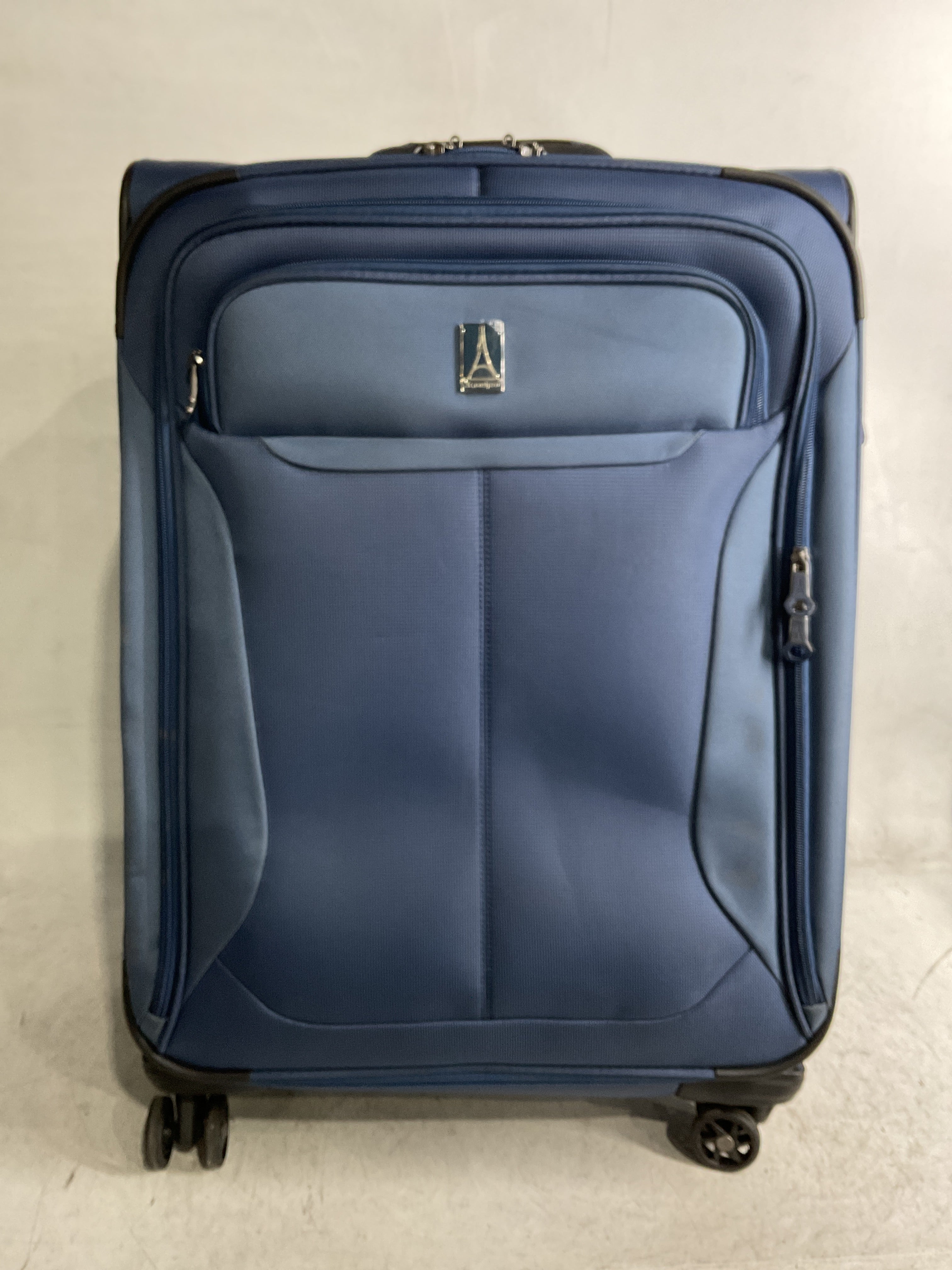 Travelpro Tourlite Softside Expandable Luggage with 4 Spinner Wheels, Lightweight Suitcase, Men and Women ( Blue , Checked-Medium 25-Inch ) Blue Checked Medium 25 Inch U10