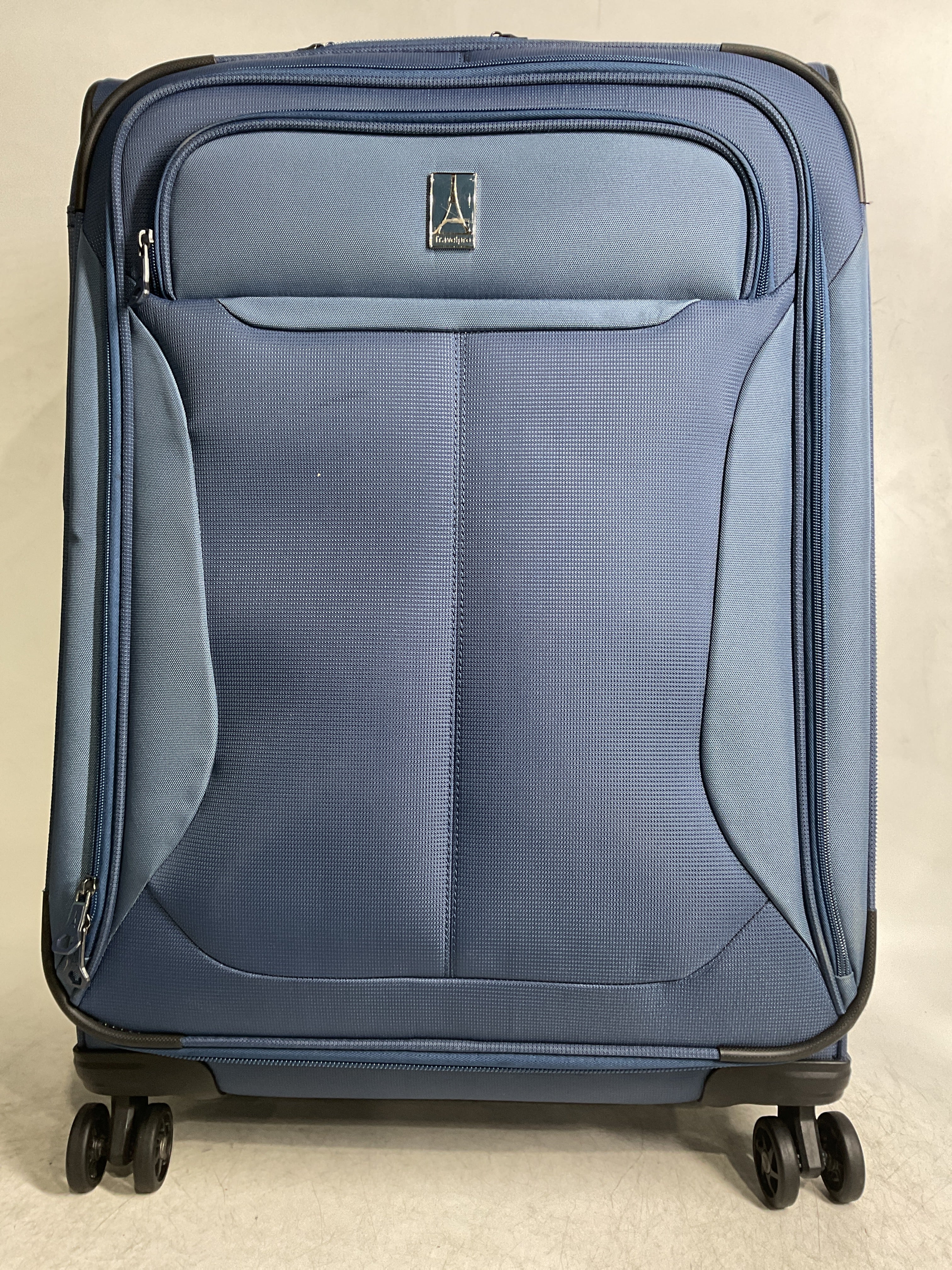 Travelpro Tourlite Softside Expandable Luggage with 4 Spinner Wheels, Lightweight Suitcase, Men and Women ( Blue , Checked-Medium 25-Inch ) Blue Checked Medium 25 Inch U11