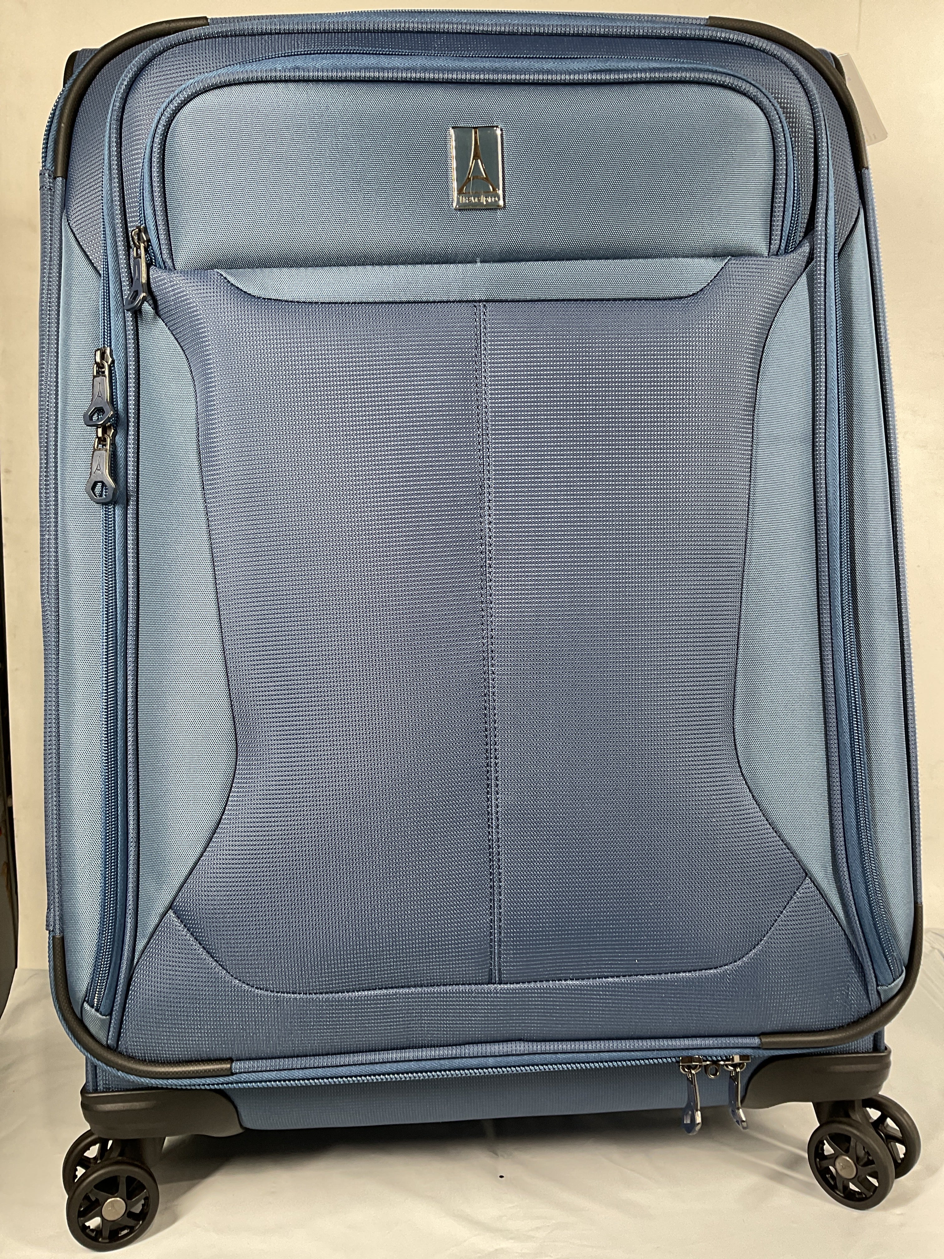 Travelpro Tourlite Softside Expandable Luggage with 4 Spinner Wheels, Lightweight Suitcase, Men and Women ( Blue , Checked-Medium 25-Inch ) Blue Checked Medium 25 Inch U12