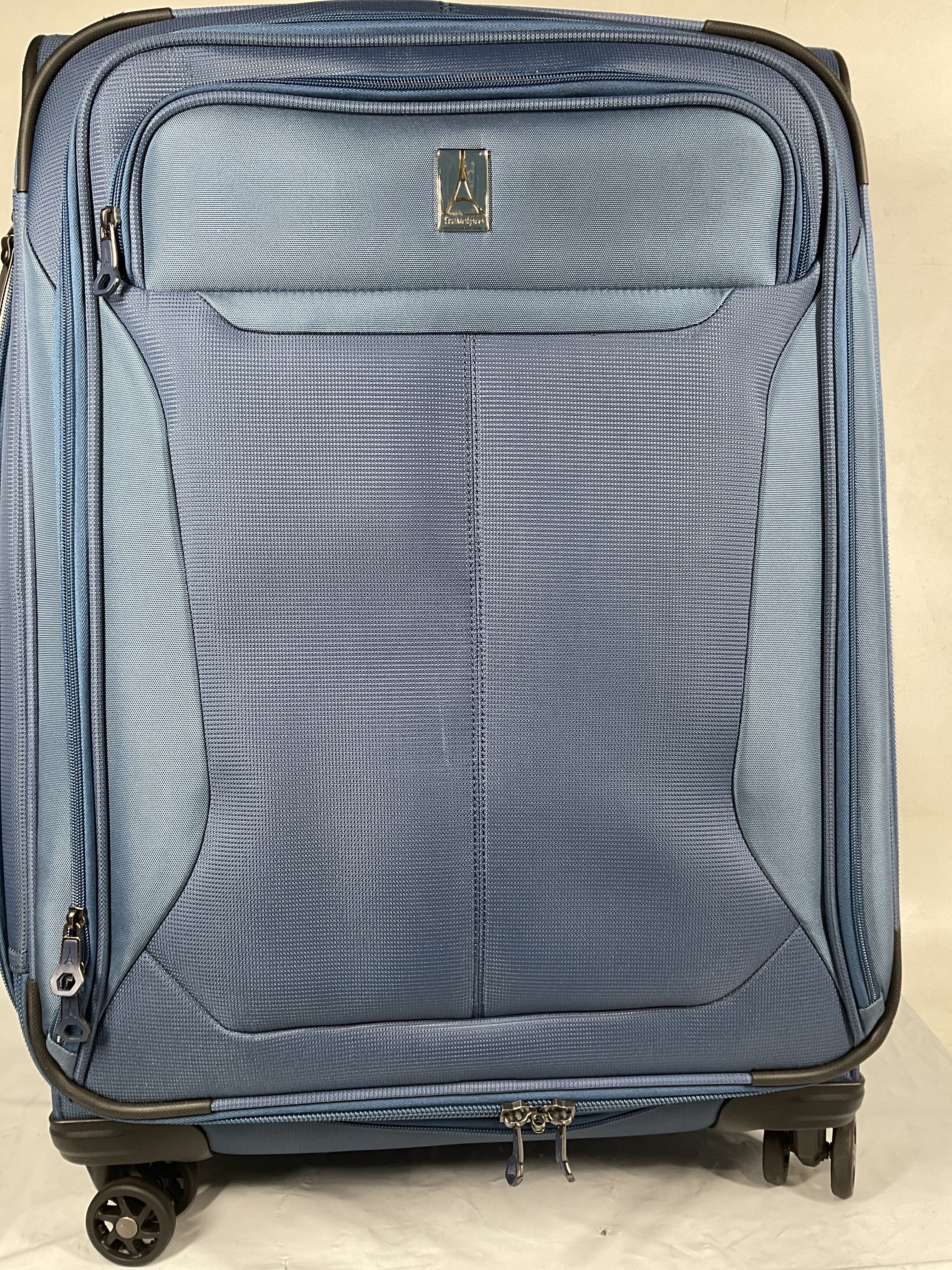Travelpro Tourlite Softside Expandable Luggage with 4 Spinner Wheels, Lightweight Suitcase, Men and Women ( Blue , Checked-Medium 25-Inch ) Blue Checked Medium 25 Inch U13