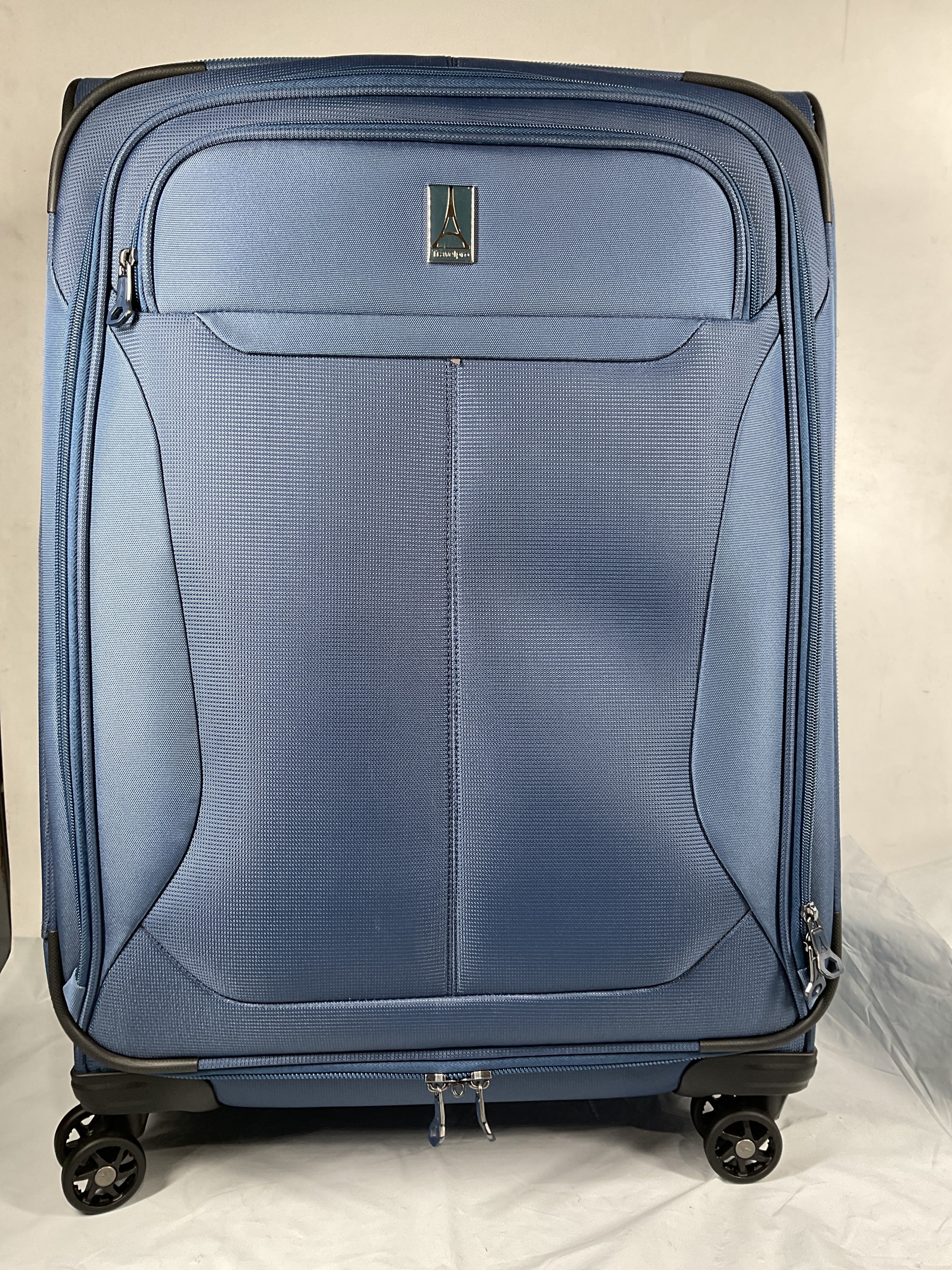 Travelpro Tourlite Softside Expandable Luggage with 4 Spinner Wheels, Lightweight Suitcase, Men and Women ( Blue , Checked-Medium 25-Inch ) Blue Checked Medium 25 Inch U16