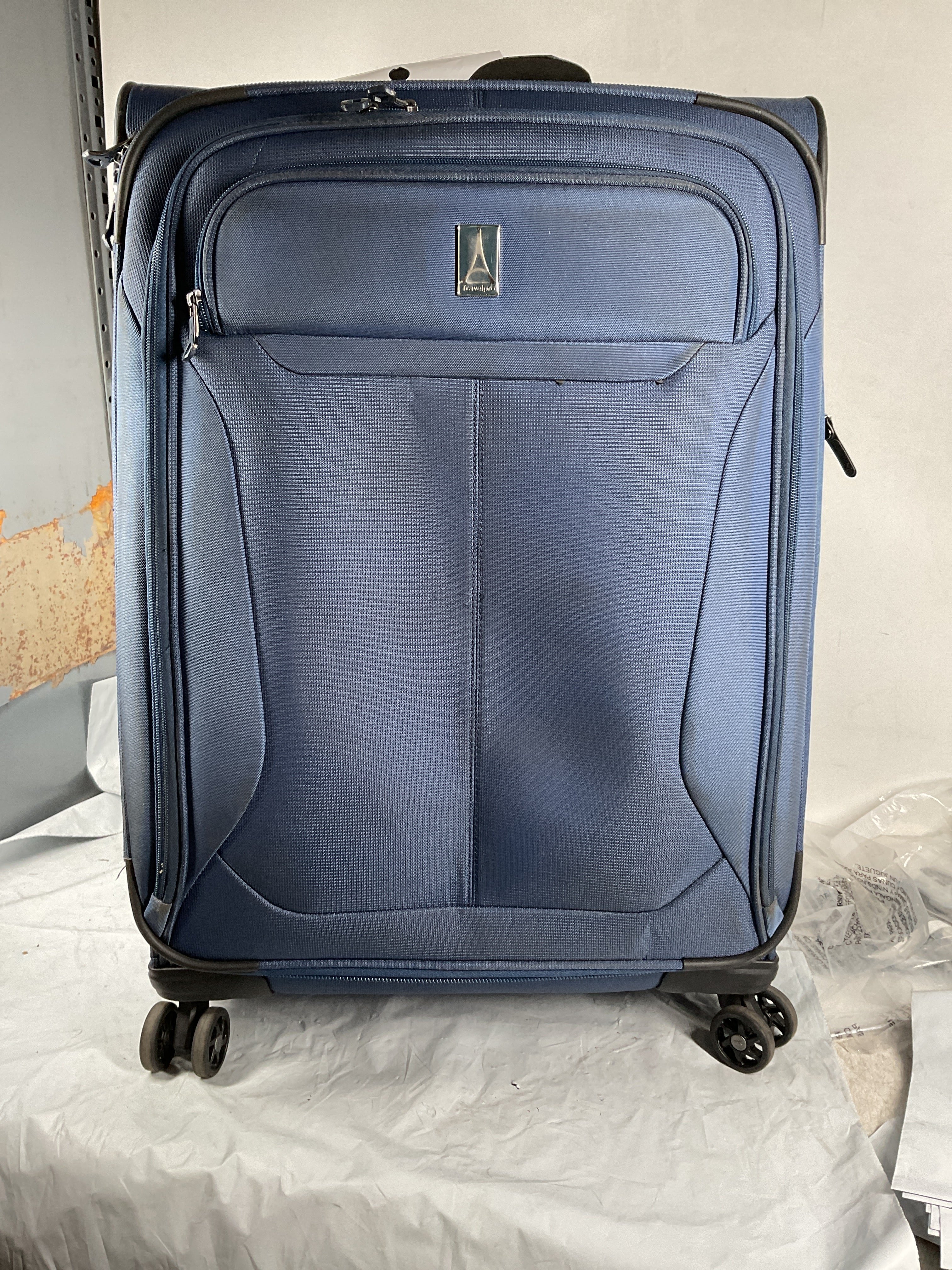 Travelpro Tourlite Softside 25" Expandable Luggage with 4 Spinner Wheels, Lightweight Suitcase, Checked Medium ( Blue , Checked-Medium 25-Inch ) Blue Checked Medium 25 Inch U20