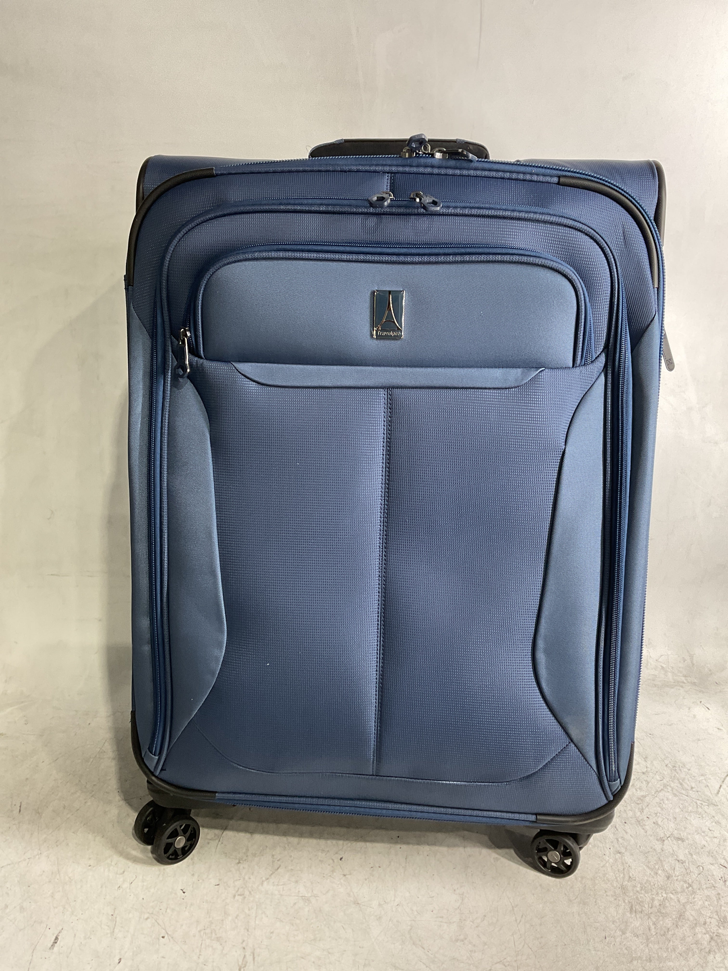 Travelpro Tourlite Softside Expandable Luggage with 4 Spinner Wheels, Lightweight Suitcase, Men and Women ( Blue , Checked-Medium 25-Inch ) Blue Checked Medium 25 Inch U9