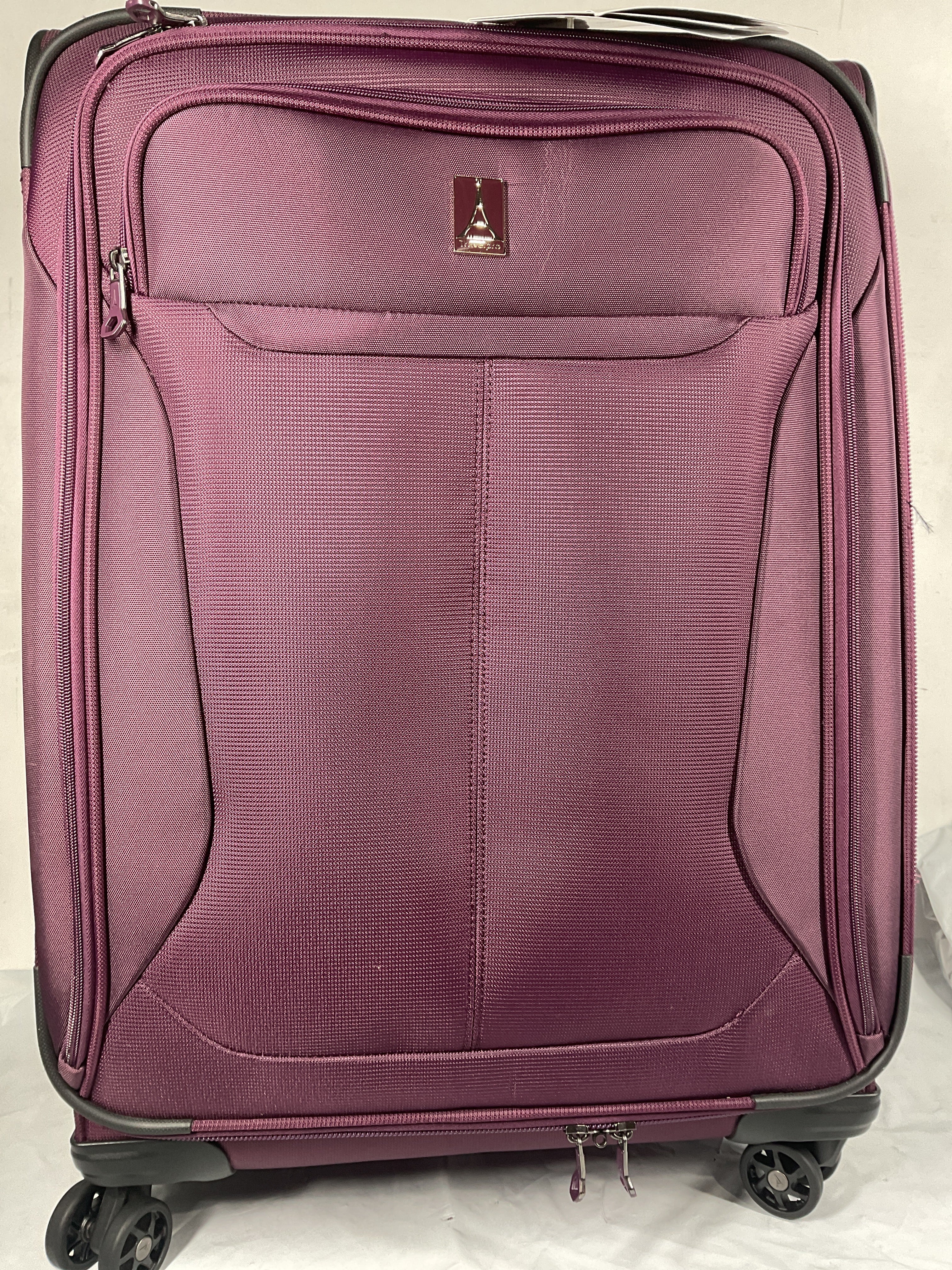 Travelpro Tourlite Softside Expandable Luggage with 4 Spinner Wheels, Lightweight Suitcase, Men and Women ( Deep Purple , Checked-Medium 25-Inch ) Deep Purple Checked Medium 25 Inch U6