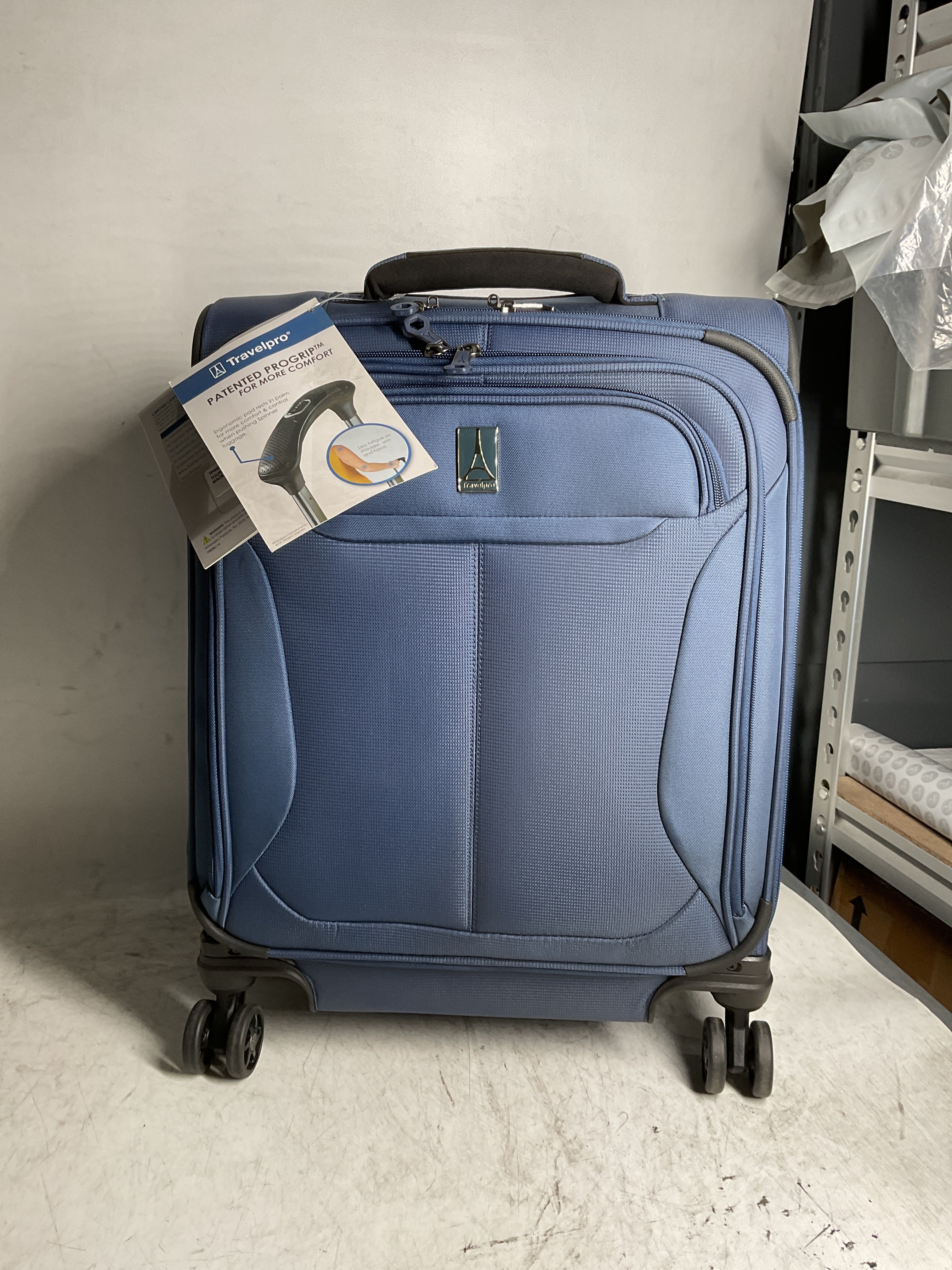 Travelpro Tourlite Softside Expandable Luggage with 4 Spinner Wheels, Lightweight Suitcase, Men and Women ( Blue , Carry-On 19-Inch ) Blue Carry On 19 Inch U8