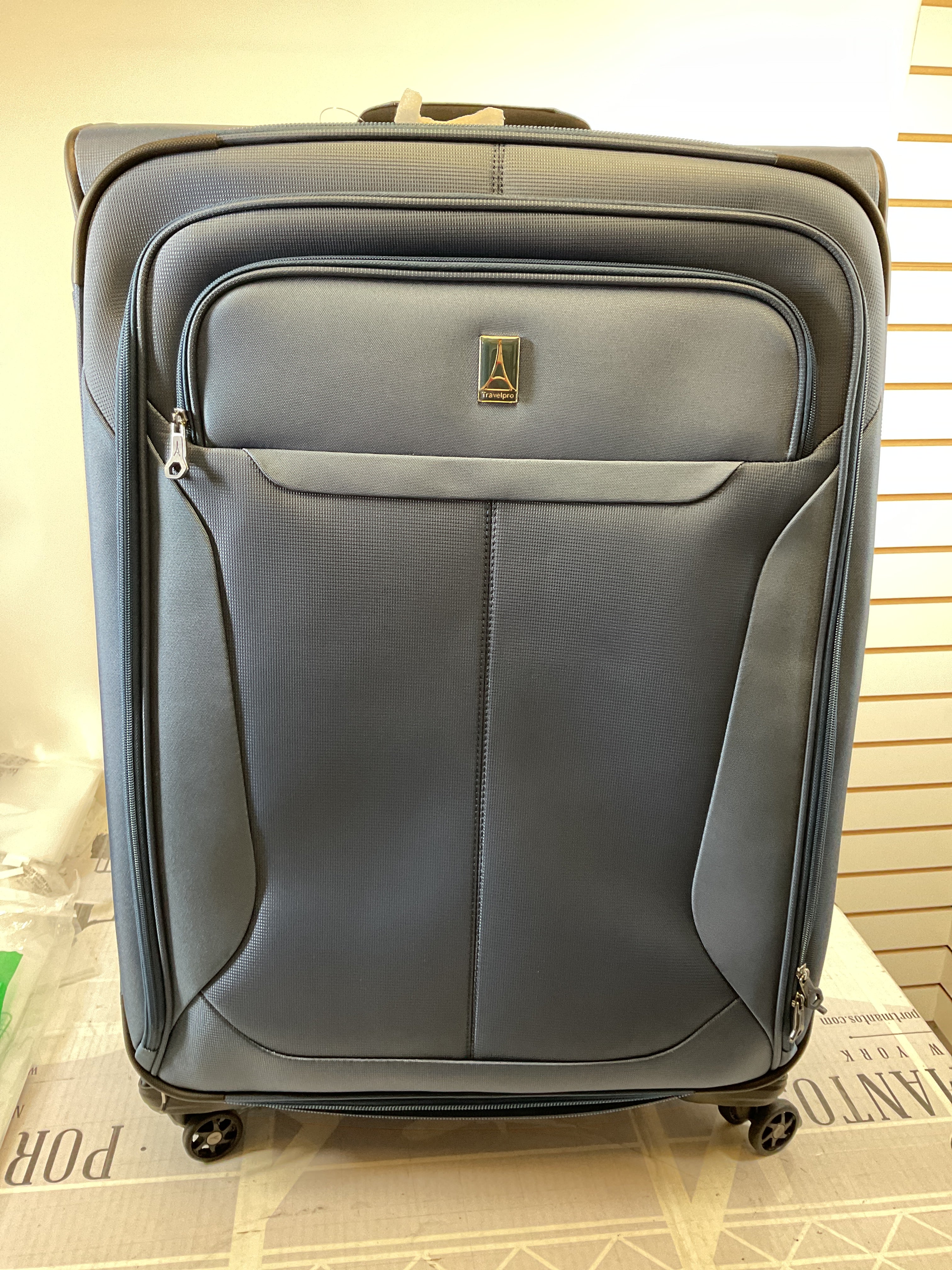 Travelpro Tourlite Softside 29" Expandable Luggage with 4 Spinner Wheels, Lightweight Suitcase, Checked Large ( Blue , Checked-Large 29-Inch ) Blue Checked Large 29 Inch U14