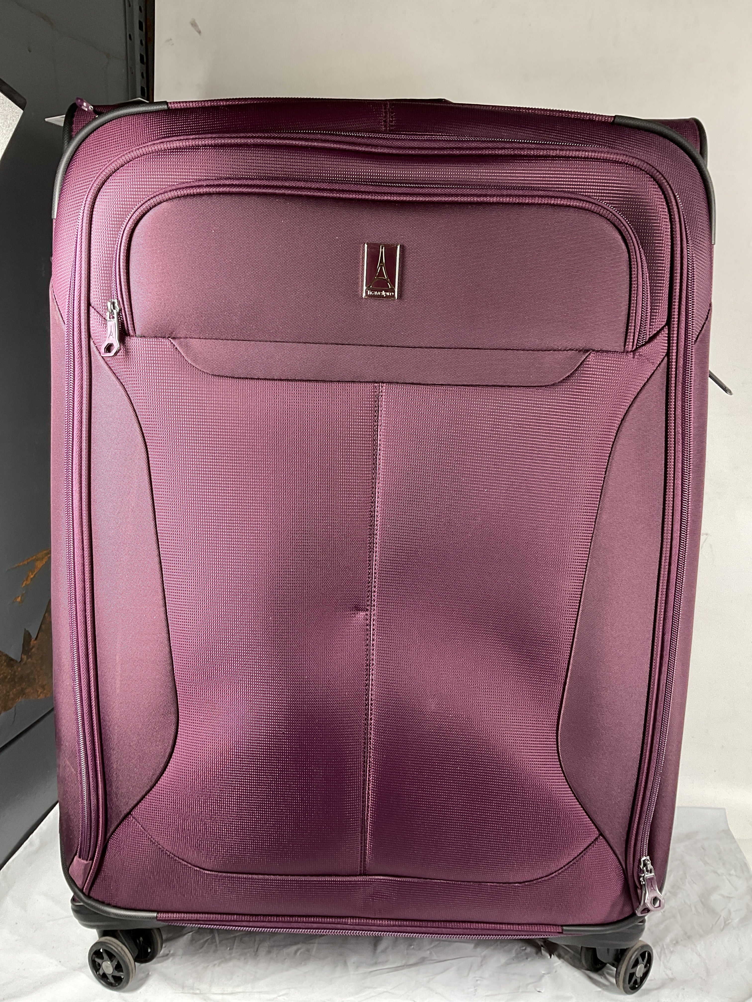 Travelpro Tourlite Softside 29" Expandable Luggage with 4 Spinner Wheels, Lightweight Suitcase, Checked Large ( Deep Purple , Checked-Large 29-Inch ) Deep Purple Checked Large 29 Inch U10