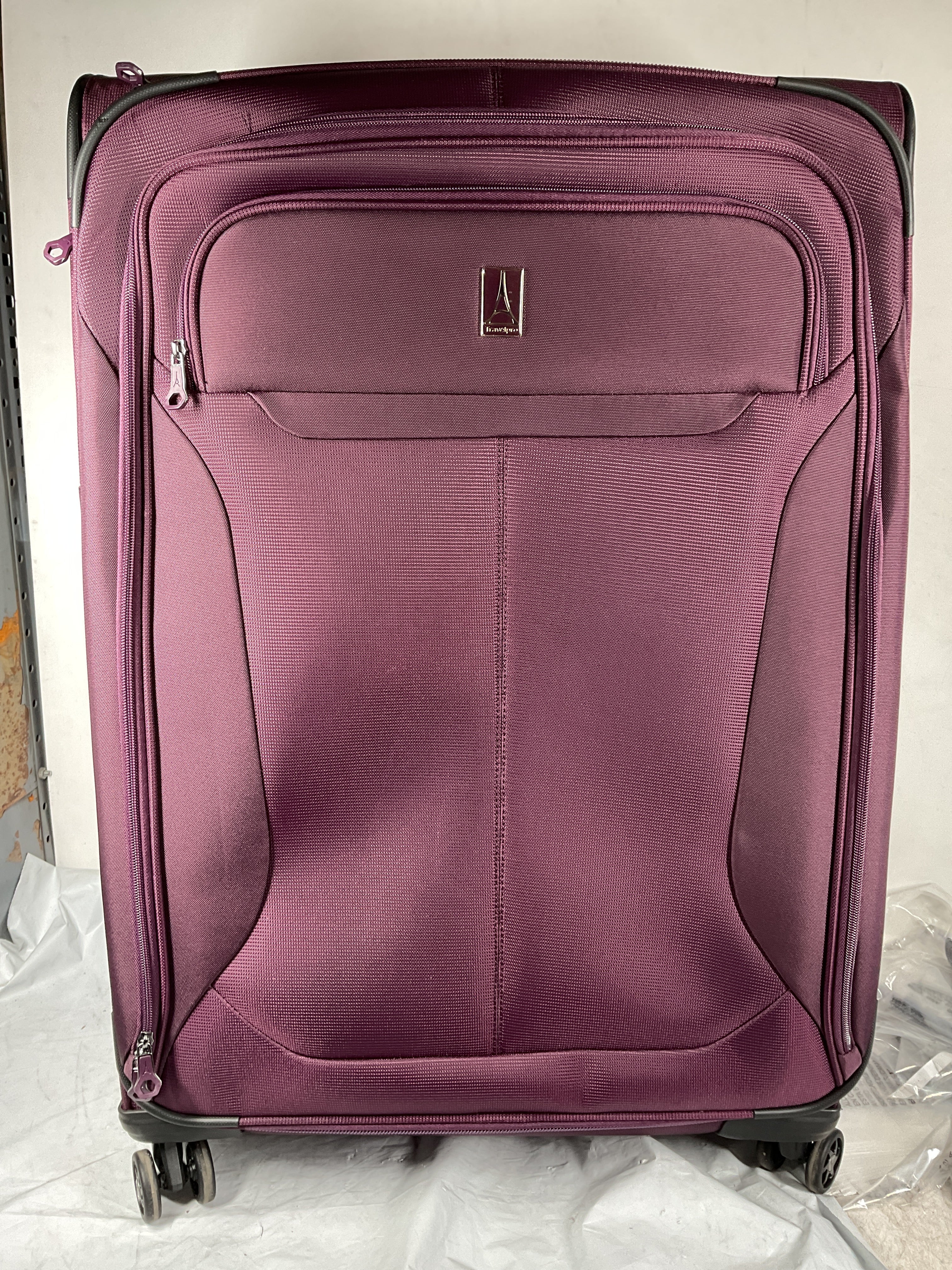 Travelpro Tourlite Softside 29" Expandable Luggage with 4 Spinner Wheels, Lightweight Suitcase, Checked Large ( Deep Purple , Checked-Large 29-Inch ) Deep Purple Checked Large 29 Inch U13