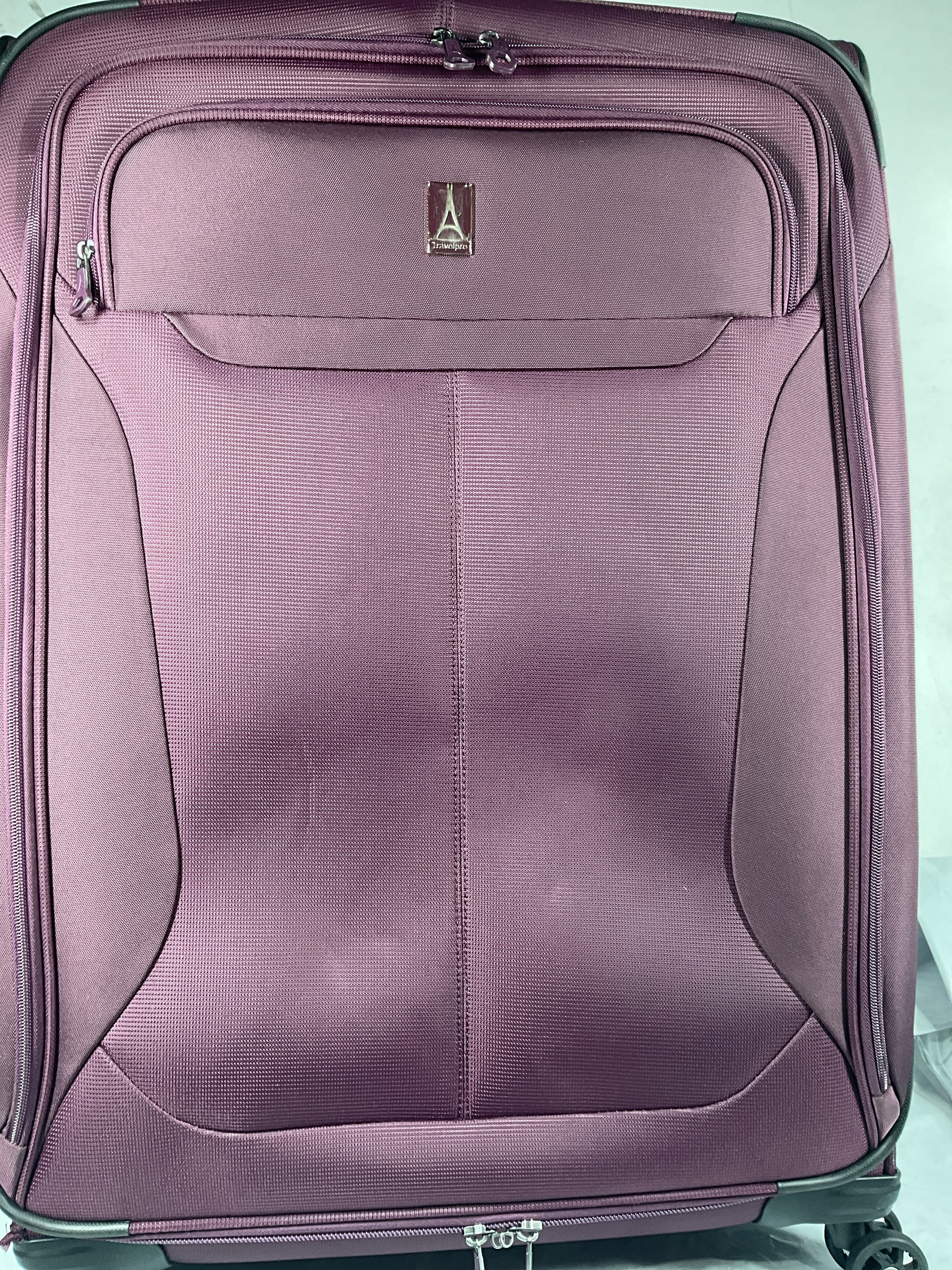 Travelpro Tourlite Softside Expandable Luggage with 4 Spinner Wheels, Lightweight Suitcase, Men and Women ( Deep Purple , Checked-Large 29-Inch ) Deep Purple Checked Large 29 Inch U5