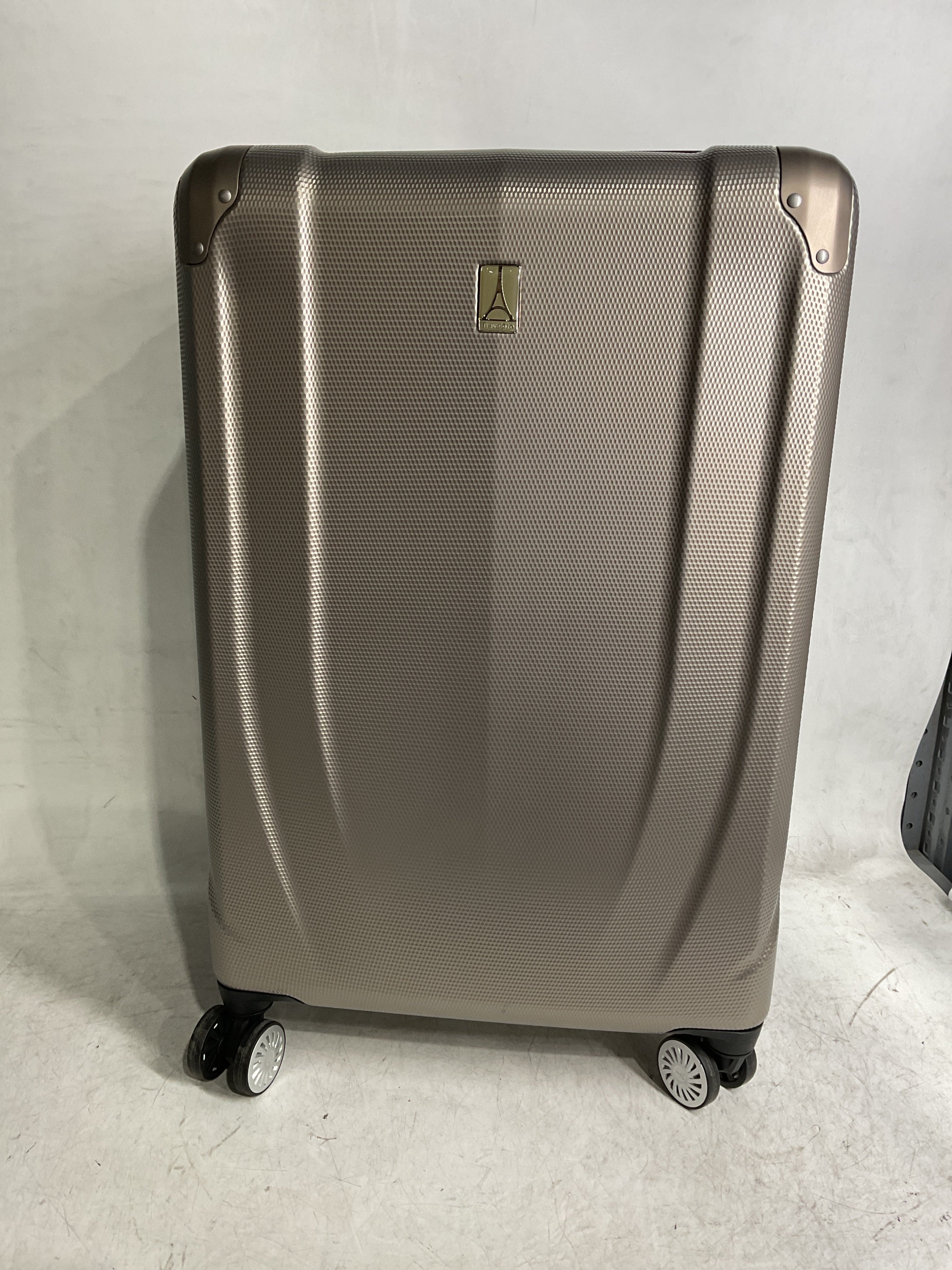 Travelpro Pathways 3 Hardside Expandable Luggage, 8 Spinner Wheels, Lightweight Hard Shell Suitcase ( Champagne , Checked Medium 25 Inch ) Champagne Checked Medium 25 Inch U5
