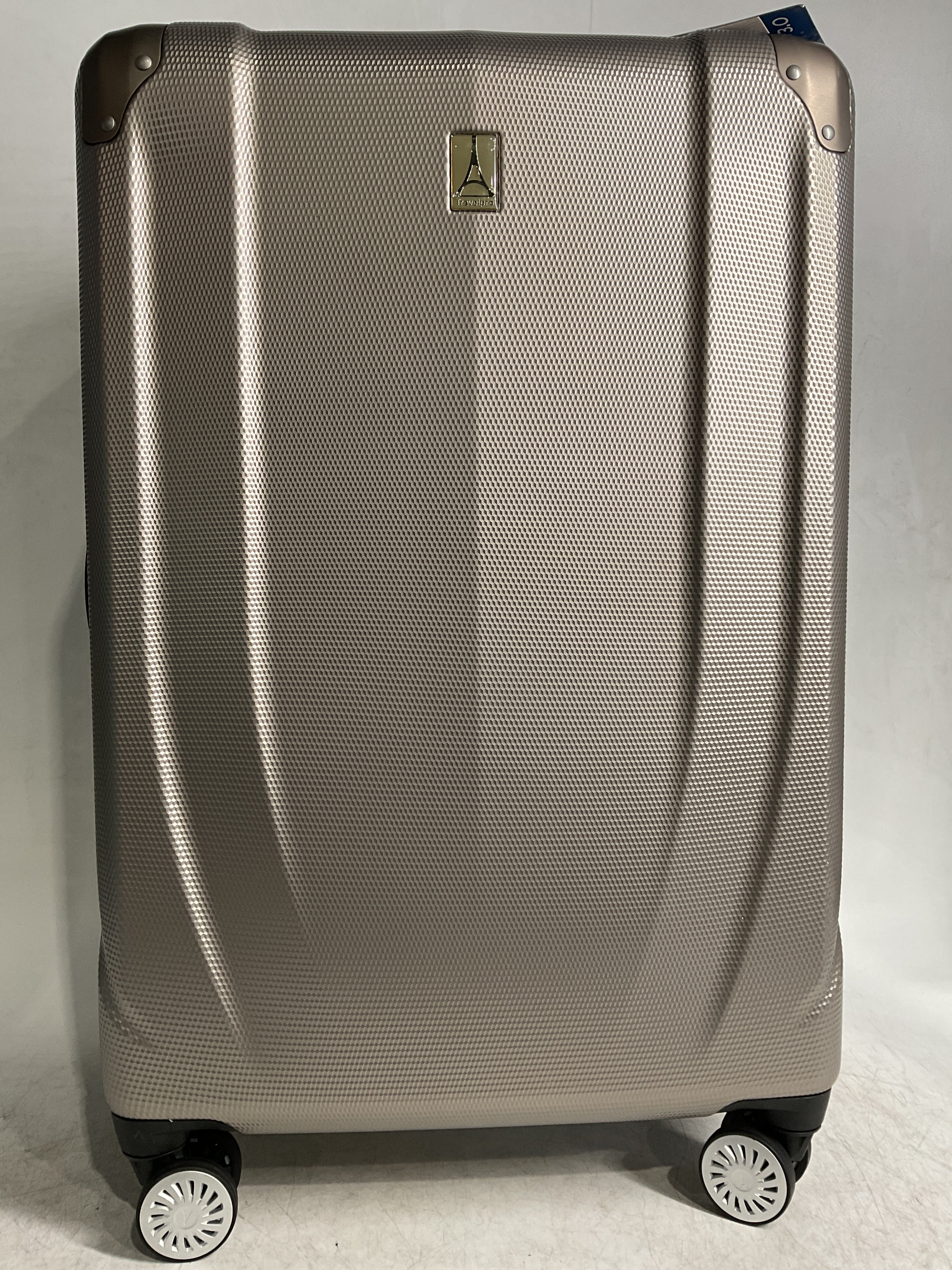 Travelpro Pathways 3 Hardside Expandable Luggage, 8 Spinner Wheels, Lightweight Hard Shell Suitcase ( Champagne , Checked Medium 25 Inch ) Champagne Checked Medium 25 Inch U8